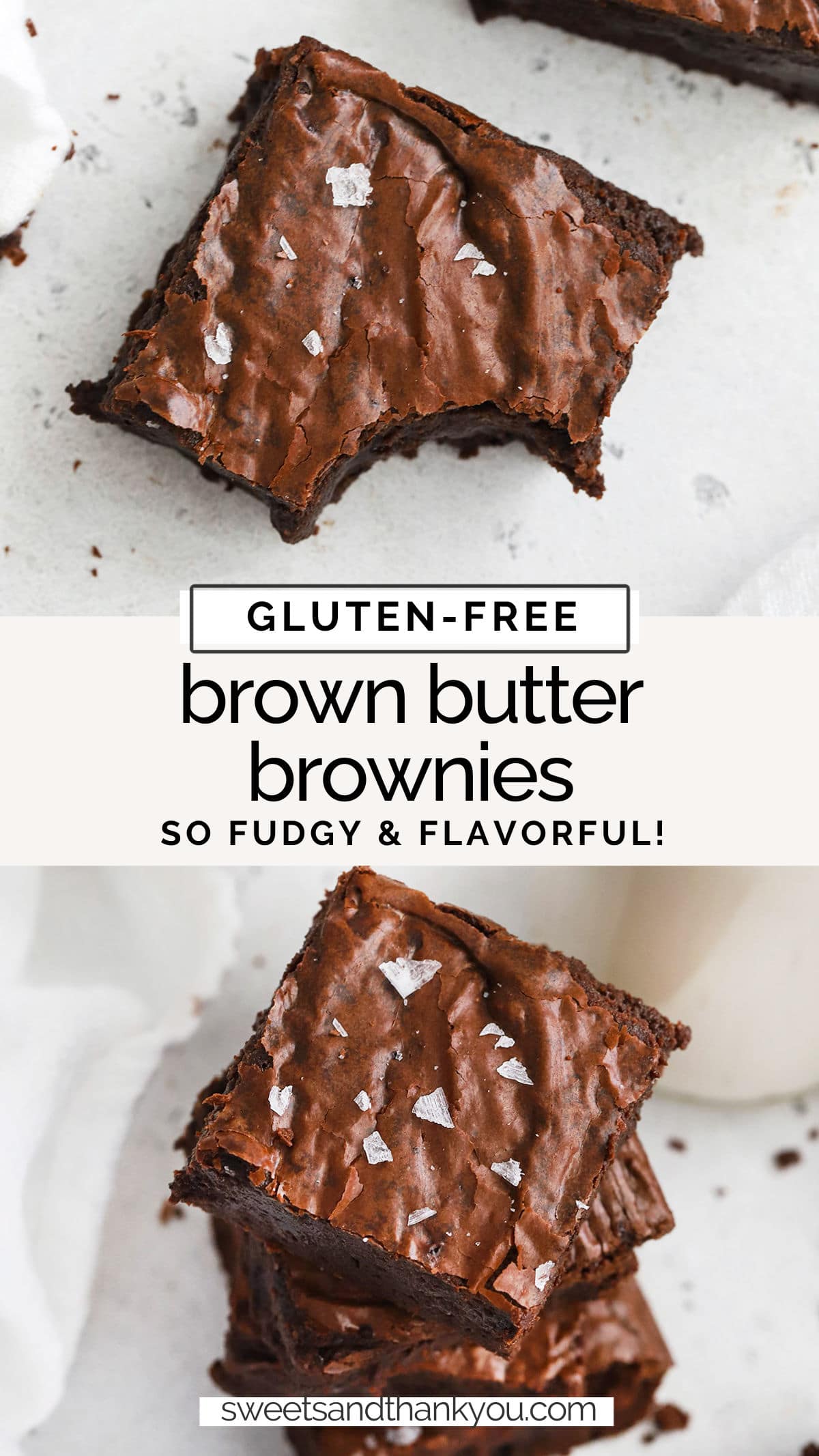 Gluten-Free Brown Butter Brownies - Fudgy gluten-free brownies that are perfect for a cozy day or chocolate craving. // Brown Butter Brownie Recipe // Gluten Free Brownies // Gluten-Free Baking // Easy gluten-free brownies // gluten free brownie recipe // gluten-free brownies with crackly tops