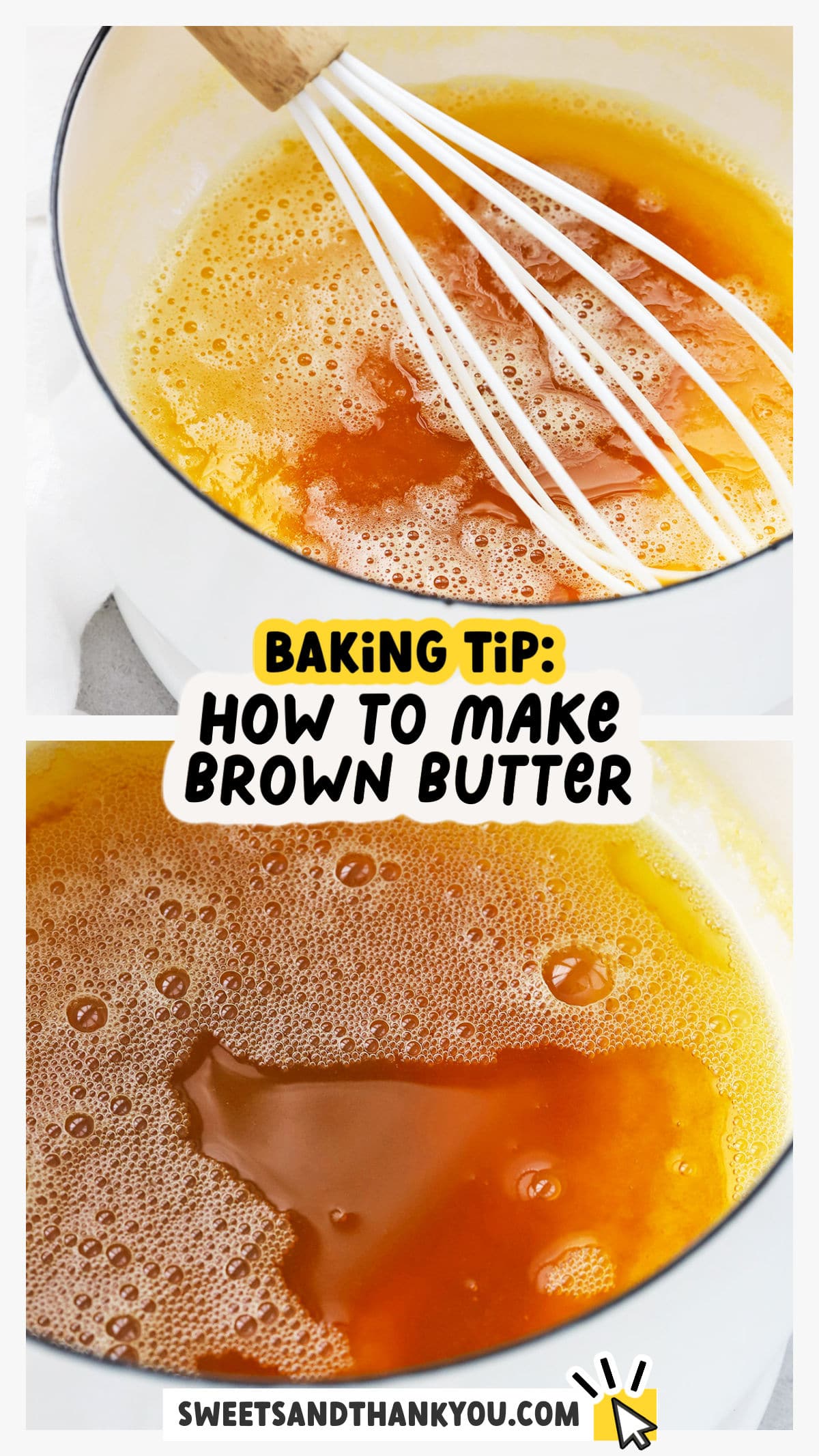 Let's learn how to brown butter! If you've ever wondered how to make brown butter, you're in luck! It's EASY and adds gorgeous flavor to so many recipes. This step-by-step tutorial will walk you through every step of the process. Try it in cookies, brownies, frosting, rice krispie treats, and more!