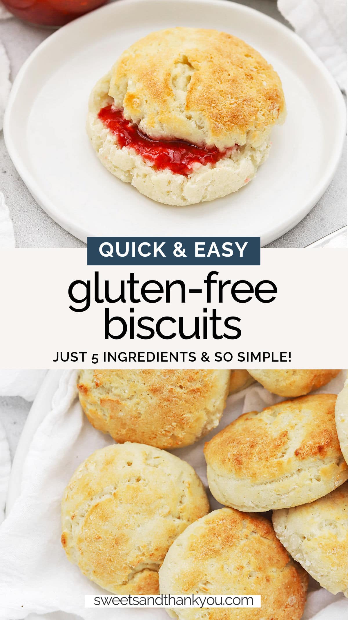 Quick & Easy Gluten-Free Biscuits - These 5-ingredient gluten-free biscuits are simple enough for beginners and are on the table in no time! // Yogurt Biscuits // Gluten Free Drop Biscuits // Easy Gluten Free Biscuit Recipe #biscuits #glutenfree #glutenfreebaking #dropbiscuits