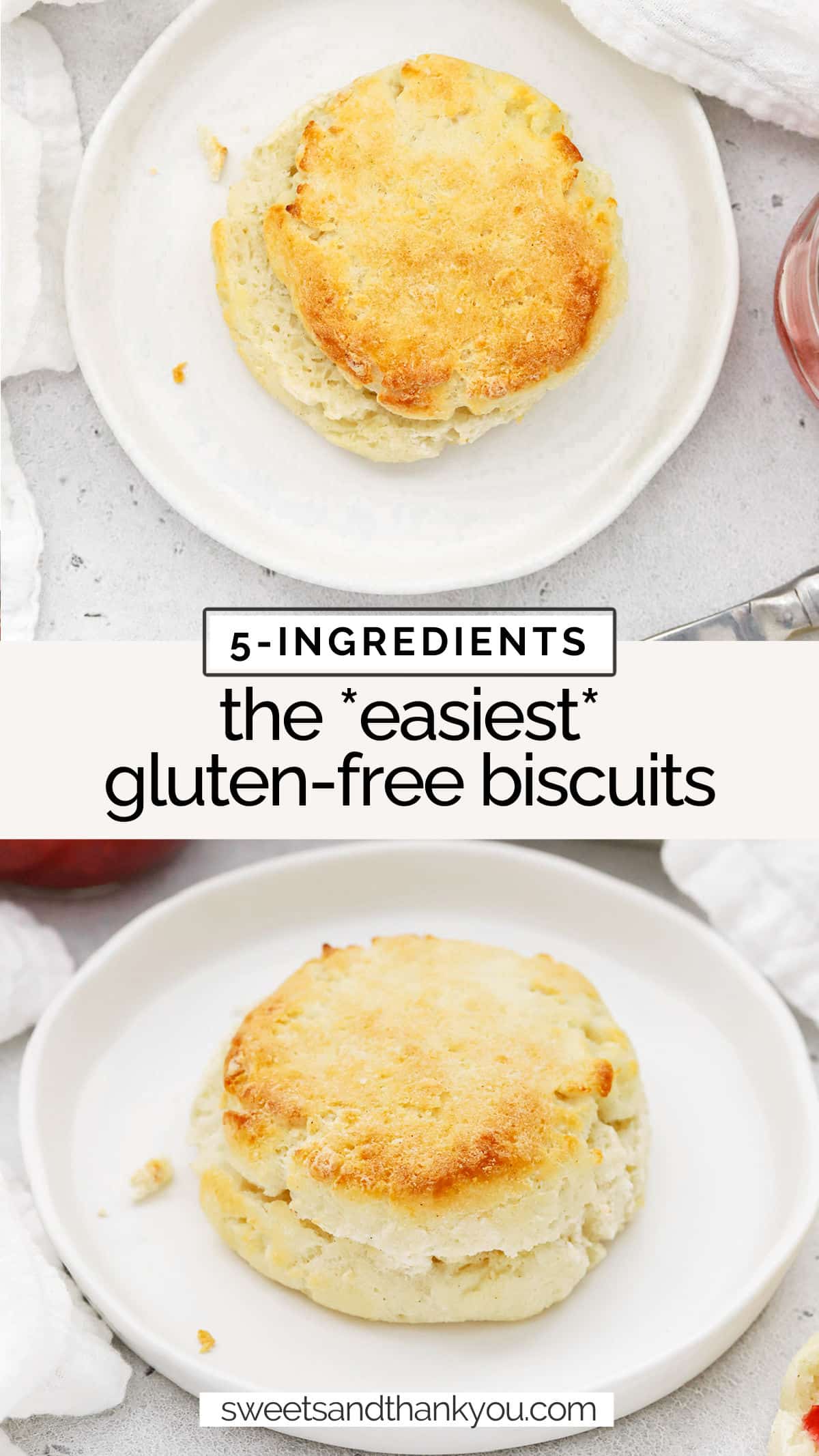 Quick & Easy Gluten-Free Biscuits - These 5-ingredient gluten-free biscuits are simple enough for beginners and are on the table in no time! // Yogurt Biscuits // Gluten Free Drop Biscuits // Easy Gluten Free Biscuit Recipe // gluten free biscuits recipe / gluten free biscuit recipe / easy biscuits / 5 ingredient gluten free biscuits / gluten free biscuits with yogurt / gluten free biscuits and gravy / gluten free brunch recipe / gluten free breakfast