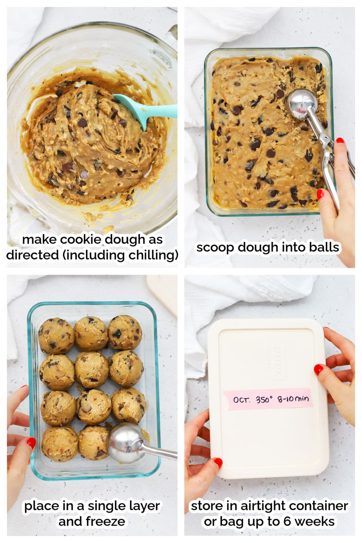 freezing drop cookie dough step by step