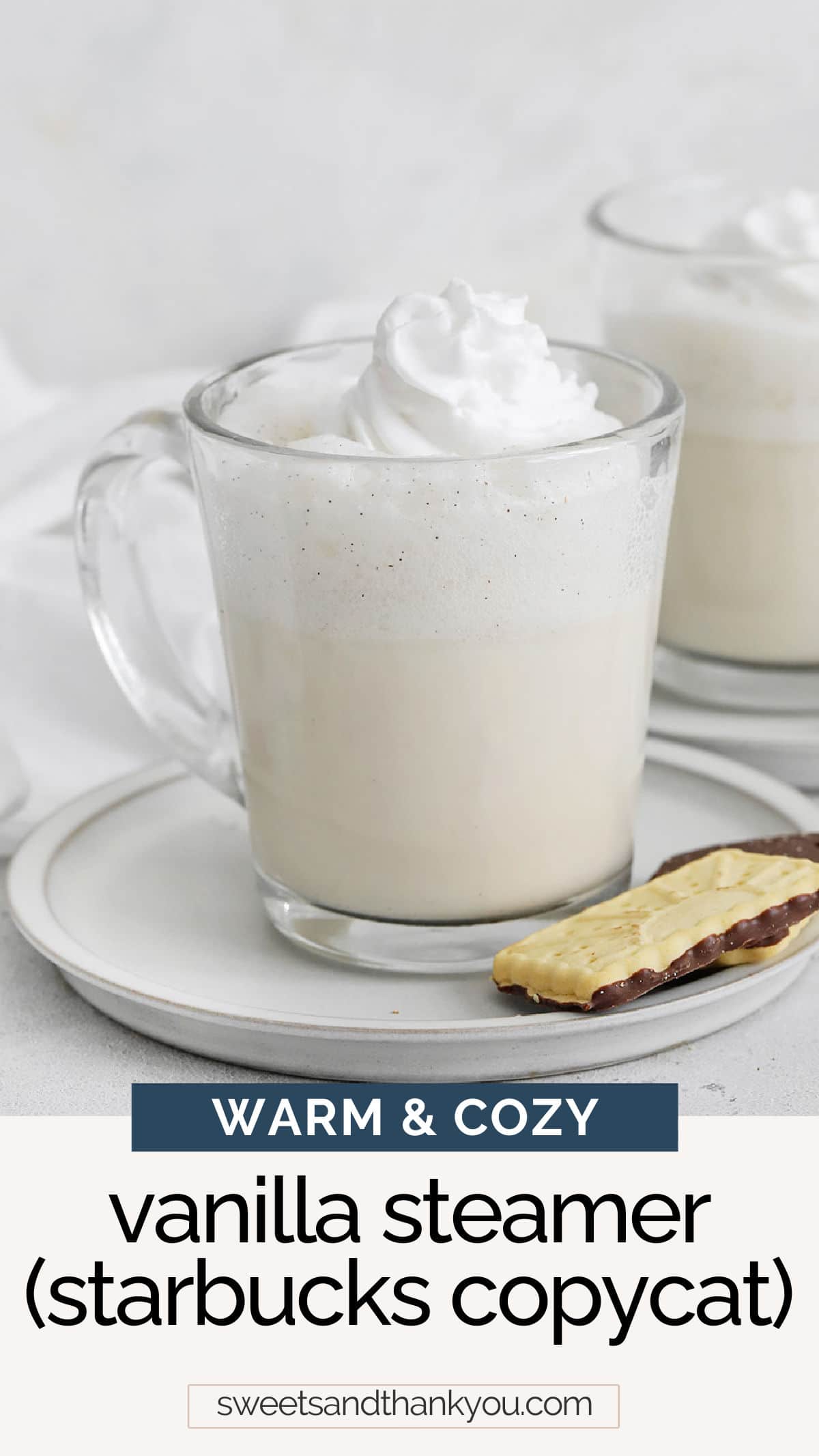 Homemade Vanilla Steamer - This kid-friendly Starbucks vanilla steamer recipe couldn't be easier. It's warming, soothing & caffeine free! // starbucks kid drinks // hot drinks // warm drinks // kids drink // kids starbucks drink // vanilla bean steamer // hot vanilla milk // hot vanilla drink // vanilla drinks // starbucks copycat recipe // caffeine free drinks // vegan vanilla steamer // dairy free vanilla steamer