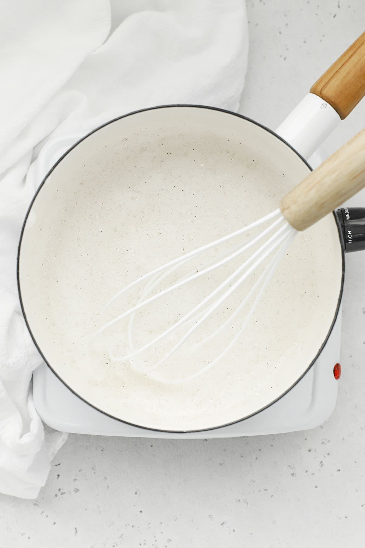 Making a vanilla steamer on the stovetop