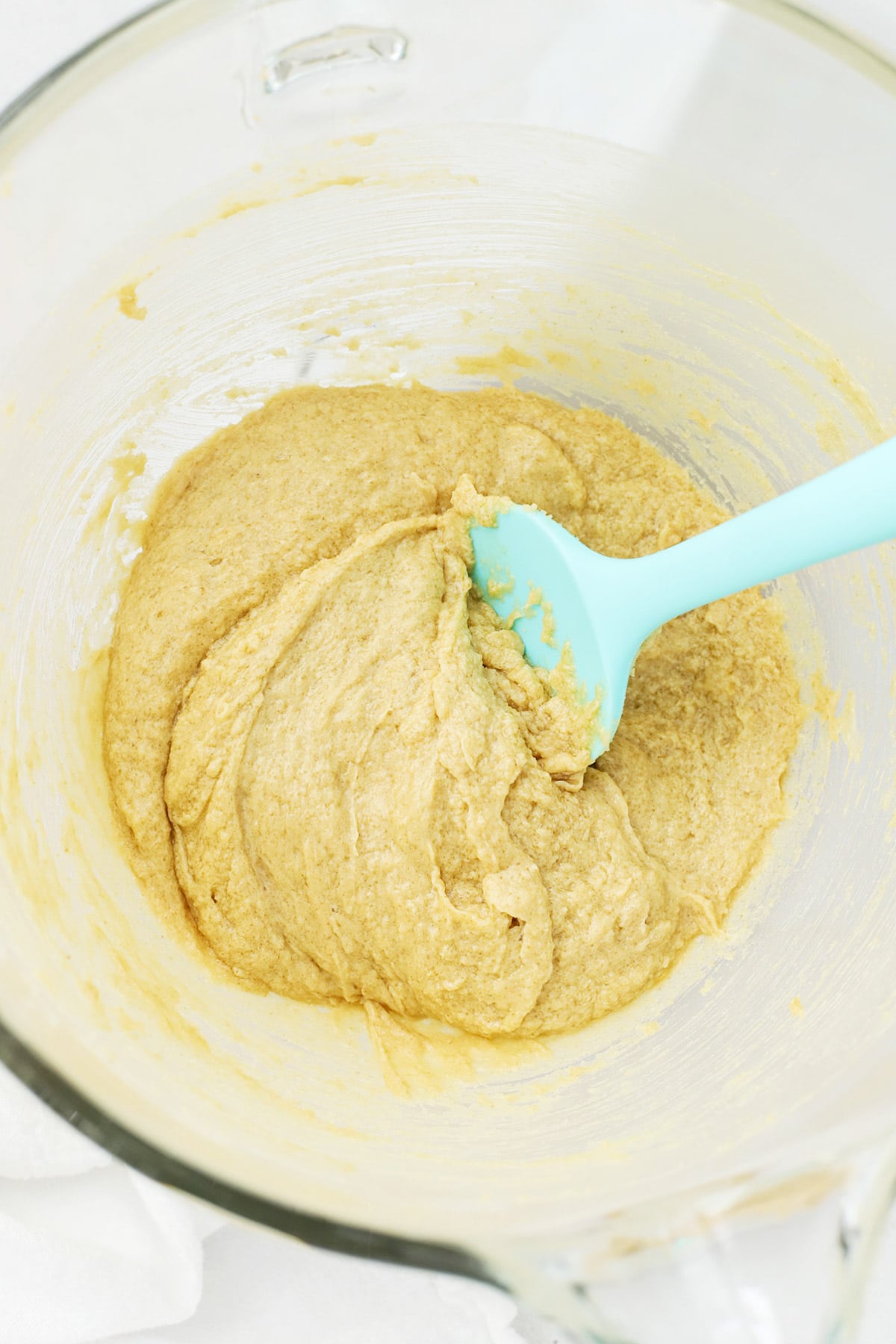 Creamed wet ingredients for gluten-free Levain chocolate chip cookies
