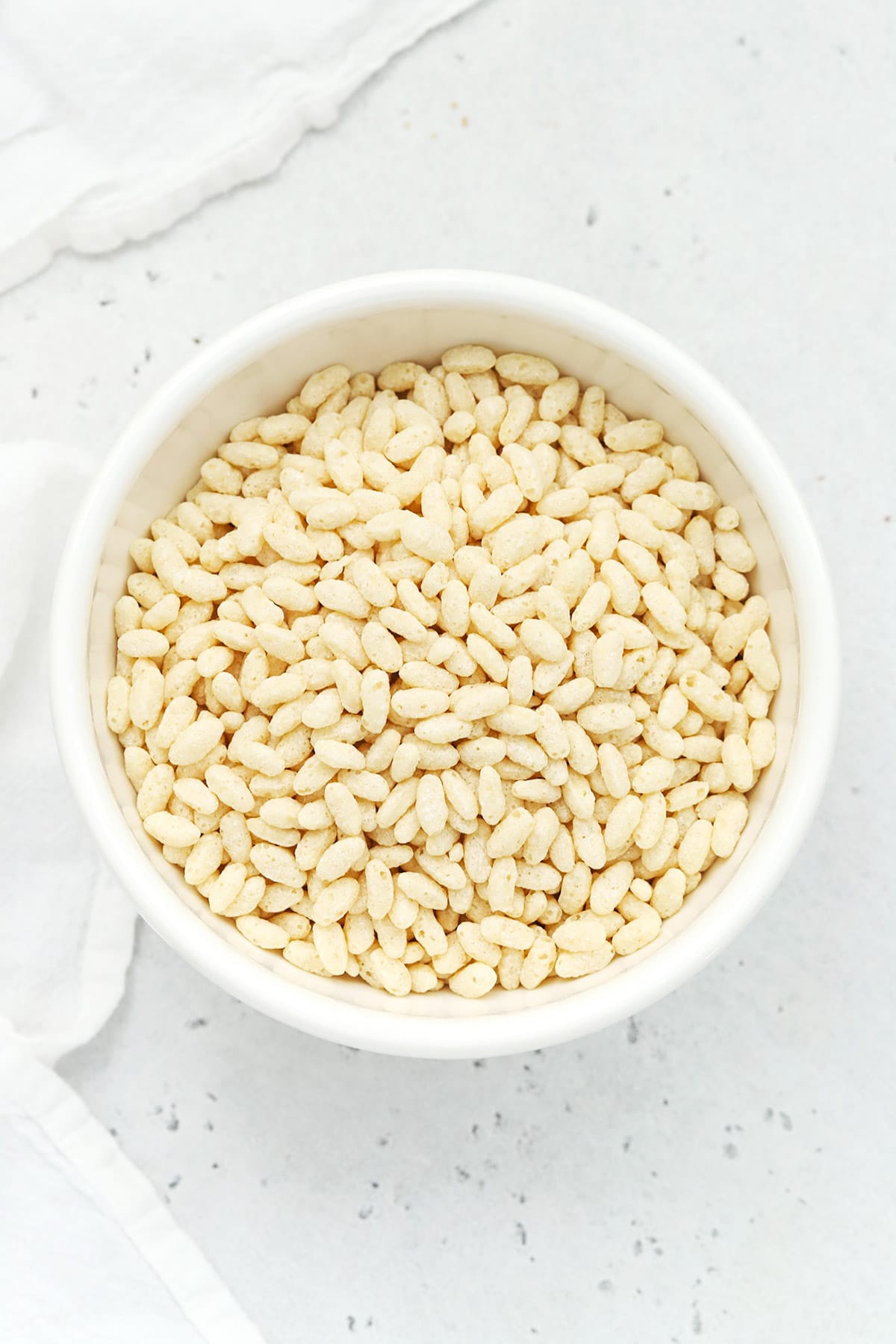 Overhead view of one degree gluten-free crisp rice cereal