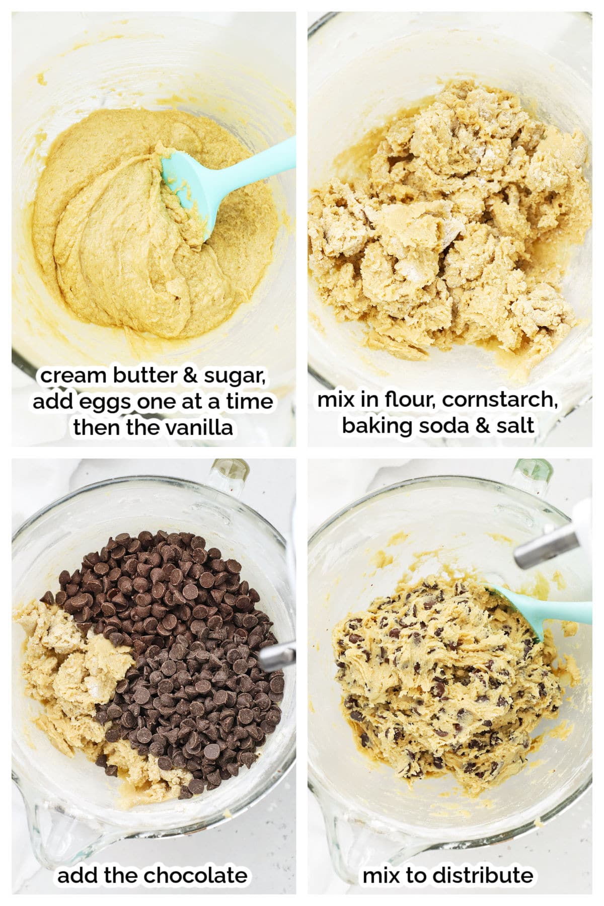 making gluten-free levain chocolate chip cookie dough step by step