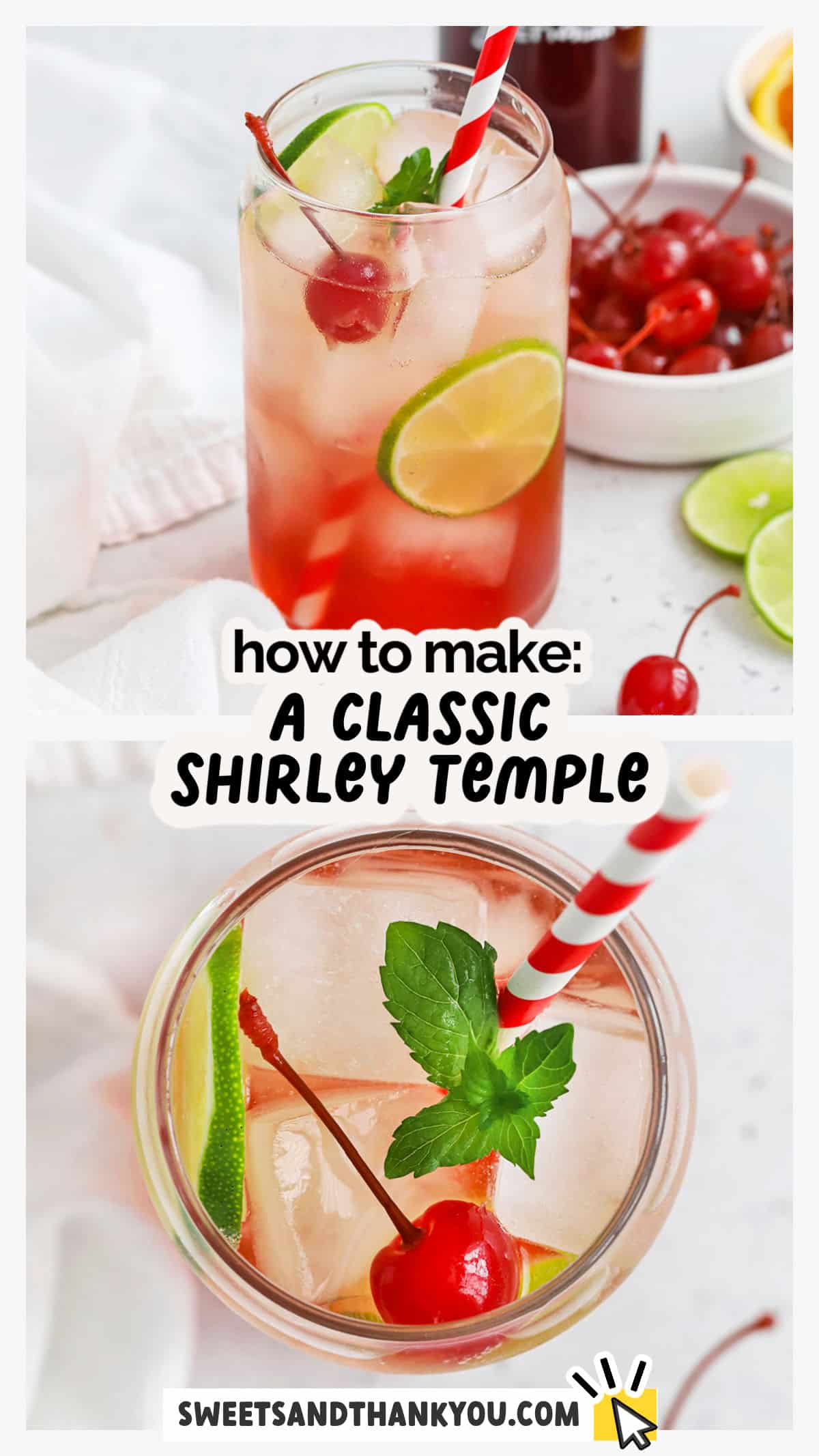 Let's make a Classic Shirley Temple Drink! Learn how to make a Shirley Temple mocktail with this easy recipe. It's kid-friendly, non-alcoholic & fun! 