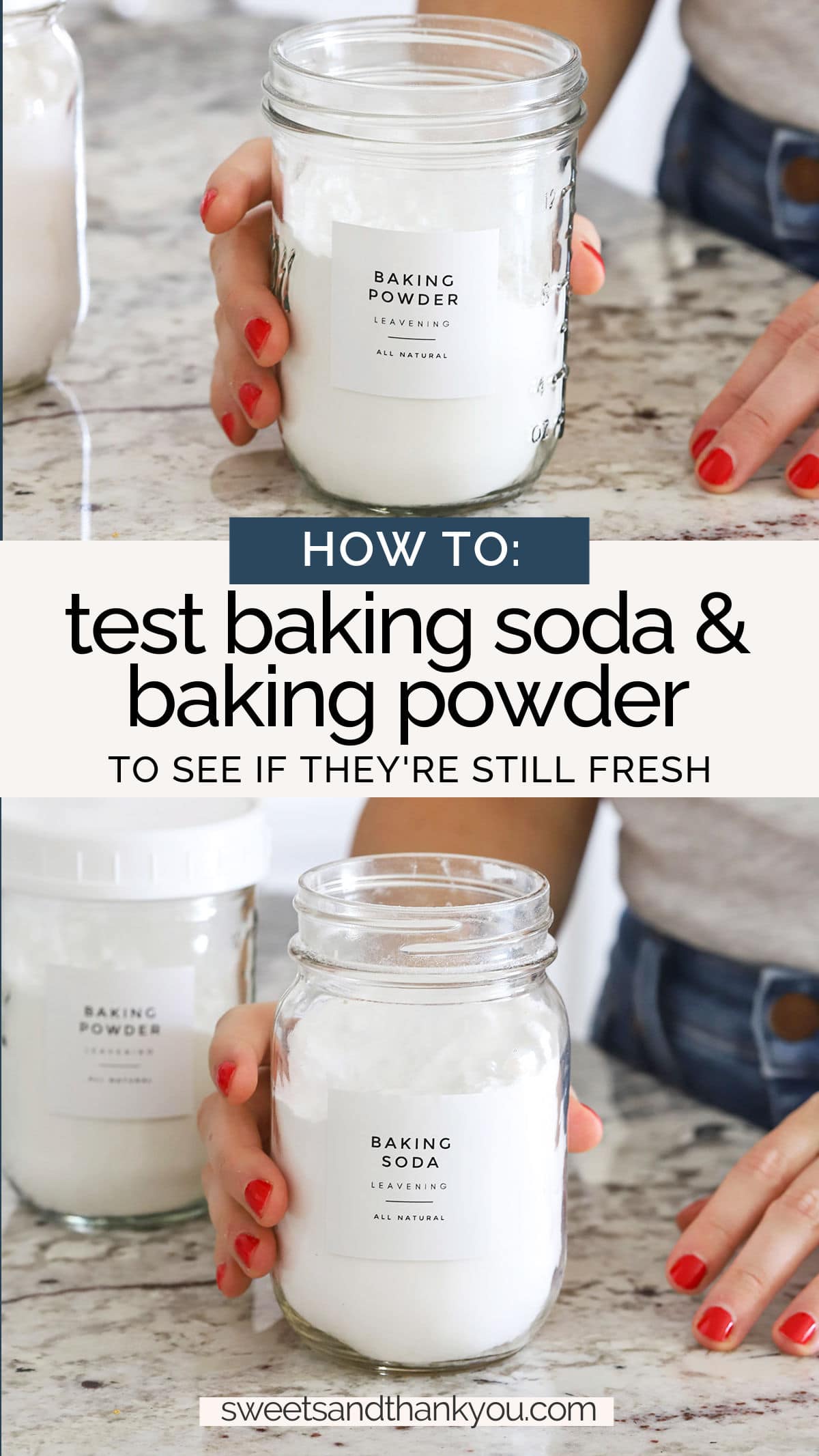 Ever wondered if your baking powder or baking soda is still good? Check your baking soda & baking powder freshness with these quick tips! / how to tell if baking soda is fresh / how to tell if baking powder is fresh / how long does baking soda last after opening / how long does baking powder last after opening / baking powder substitution / how to test baking soda / how to test baking powder / what's the difference between baking powder and baking soda / how to tell if baking powder is bad
