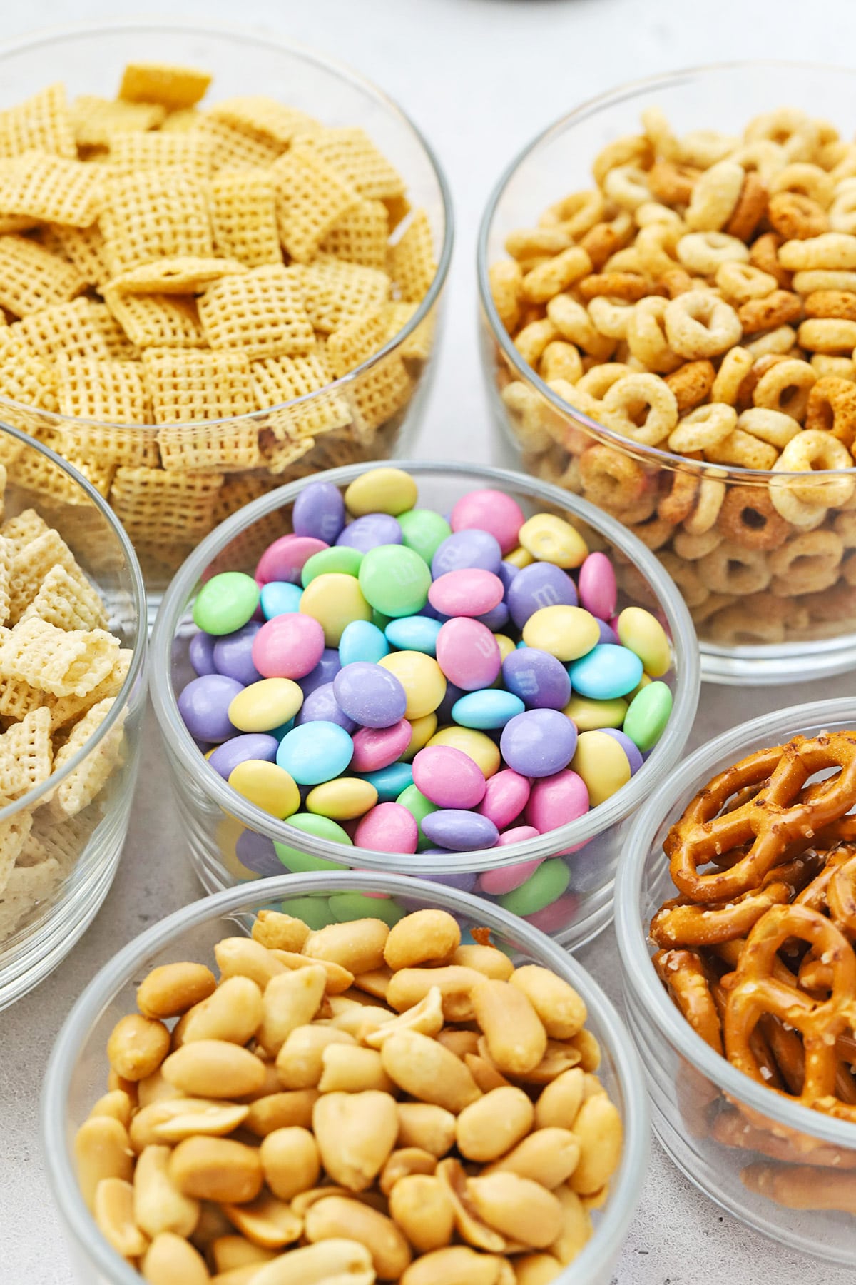 Ingredients for gluten-free bunny bait chex mix