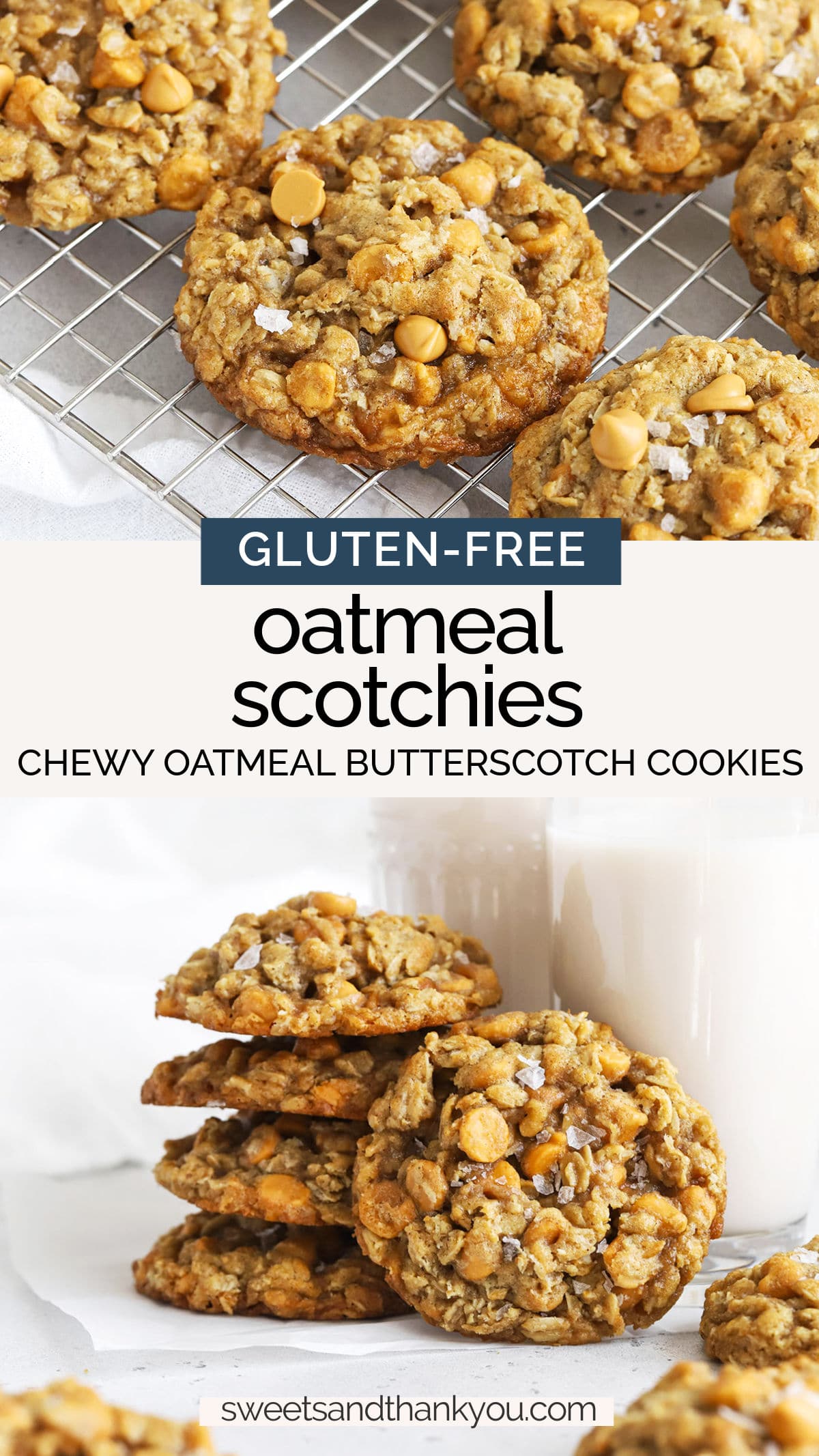Gluten-Free Oatmeal Butterscotch Cookies - Easy, chewy gluten-free oatmeal scotchies cookies are loaded with flavor & have the best texture! // the best oatmeal scotchies recipe // gluten-free oatmeal cookies recipe // chewy oatmeal cookies // gluten free cookies // butterscotch cookies // gluten free butterscotch cookies //