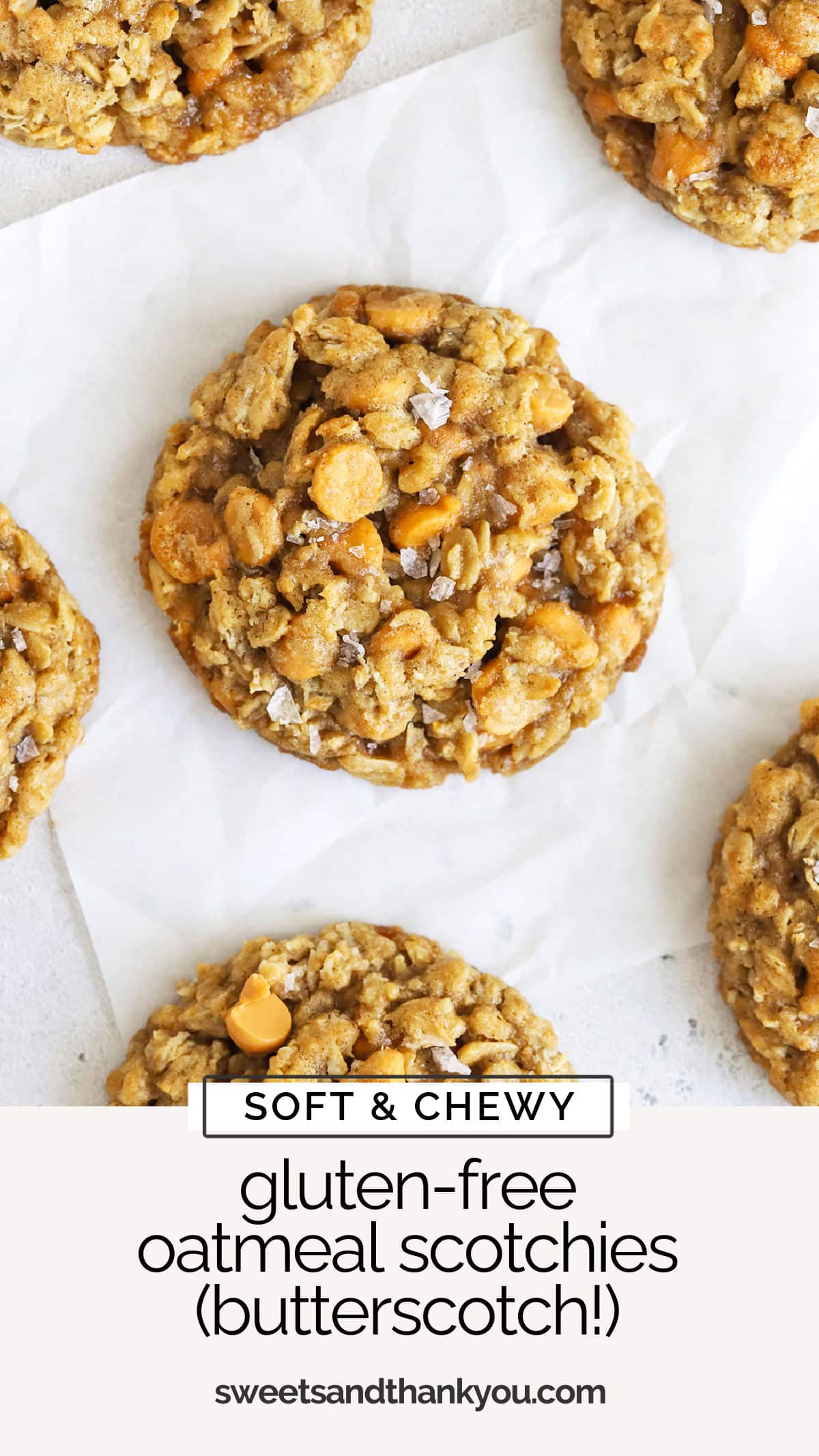 Gluten-Free Oatmeal Butterscotch Cookies - Easy, chewy gluten-free oatmeal scotchies cookies are loaded with flavor & have the best texture! // the best oatmeal scotchies recipe // gluten-free oatmeal cookies recipe // chewy oatmeal cookies // gluten free cookies // butterscotch cookies // gluten free butterscotch cookies //