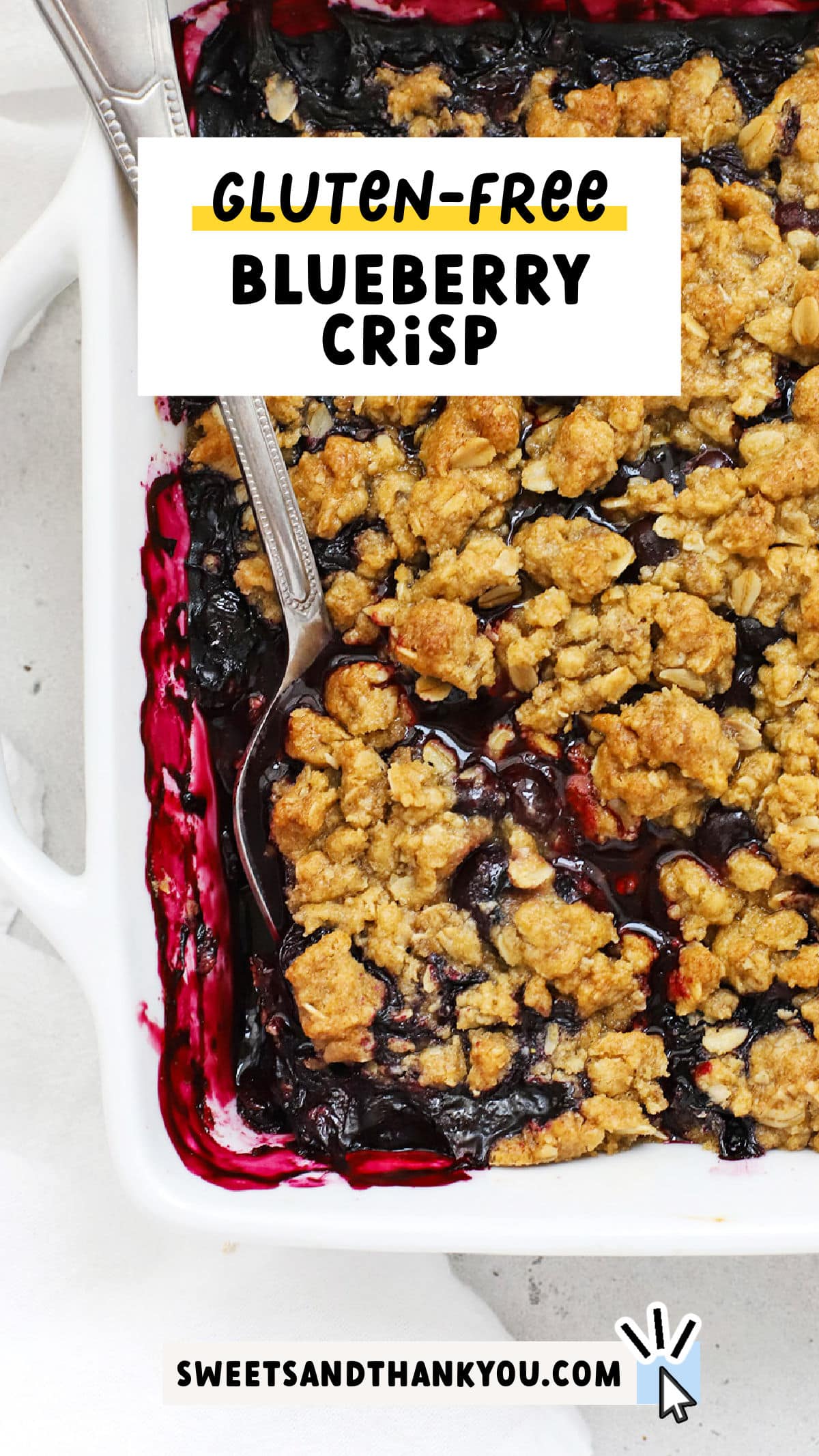 Gluten-Free Blueberry Crisp is the perfect spring or summer dessert. (You'll love the crispy crumble topping.) With its jammy blueberry filling and crispy oat crumble topping, our easy blueberry crumble recipe is a total delight from start to finish. (Especially when you pair it with a scoop of vanilla ice cream!) Get the recipe and a few tasty variations to try at sweetsandthankyou.com