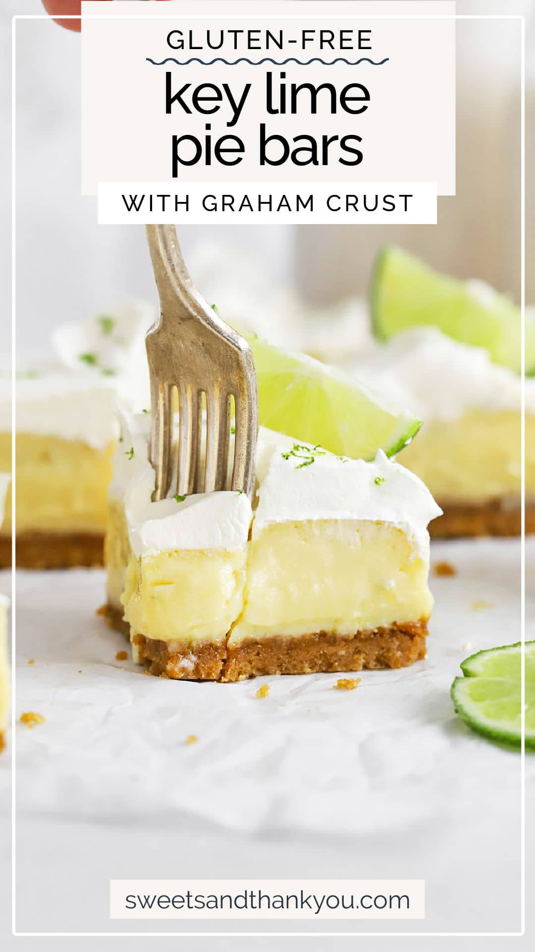 Gluten-Free Key Lime Pie Bar - Everything you love about key lime pie made easier! These key lime pie bars are fresh, bright, and so easy to make! // gluten-free key lime pie // gluten free pie bars // easy key lime pie // key lime pie filling // gluten free graham cracker crust // gluten-free key lime pie filling // easy gluten-free dessert // summer recipes // gluten free pie // 
