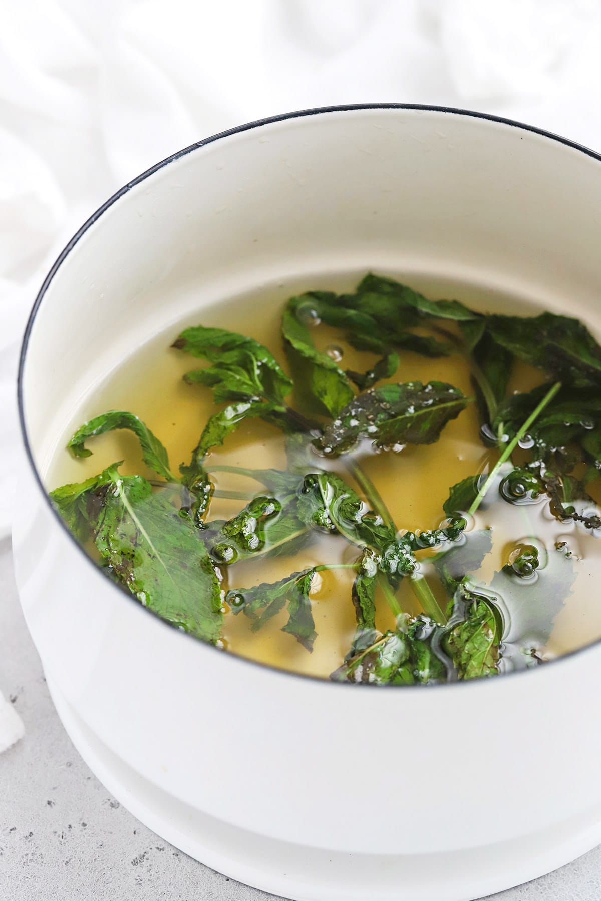 steeping mint simple syrup