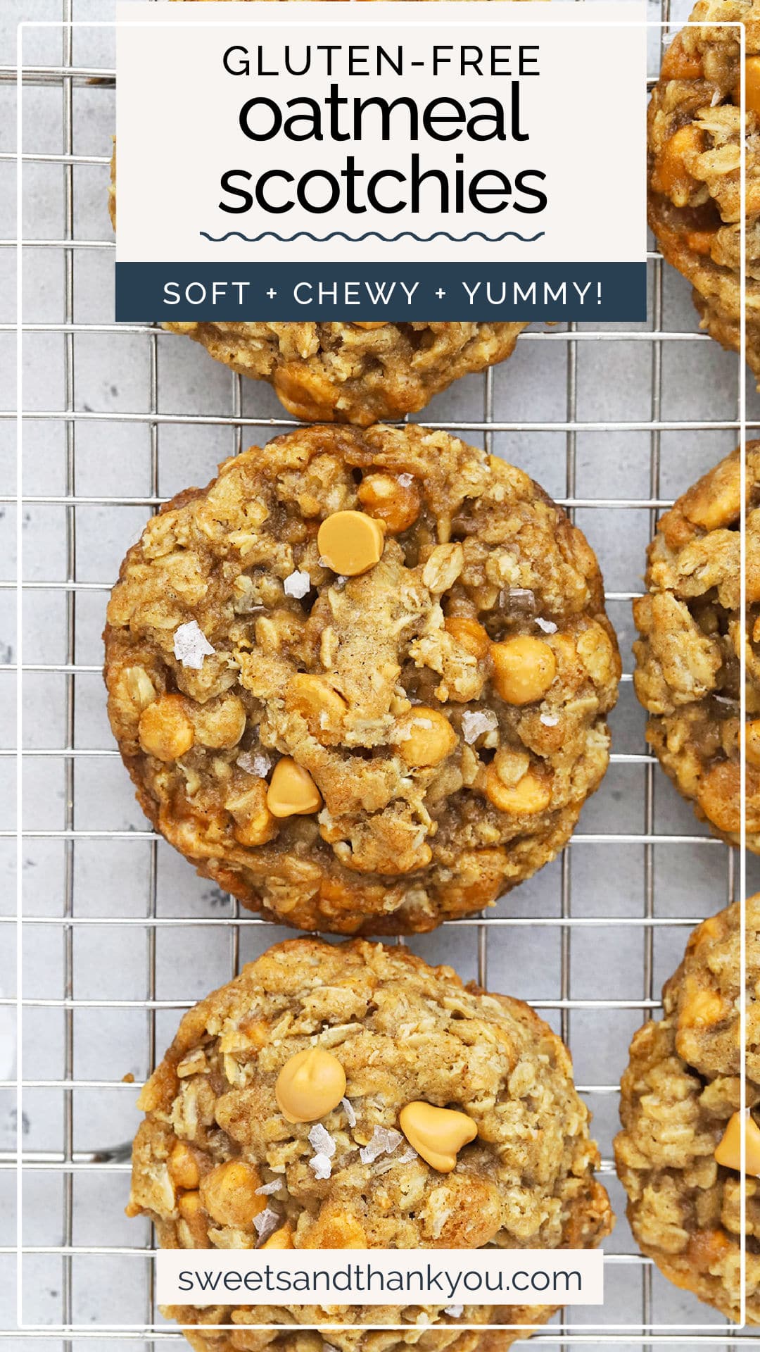 Gluten-Free Oatmeal Butterscotch Cookies - Easy, chewy gluten-free oatmeal scotchies cookies are loaded with flavor & have the best texture! // the best oatmeal scotchies recipe // gluten-free oatmeal cookies recipe // chewy oatmeal cookies // gluten free cookies // butterscotch cookies // gluten free butterscotch cookies // 