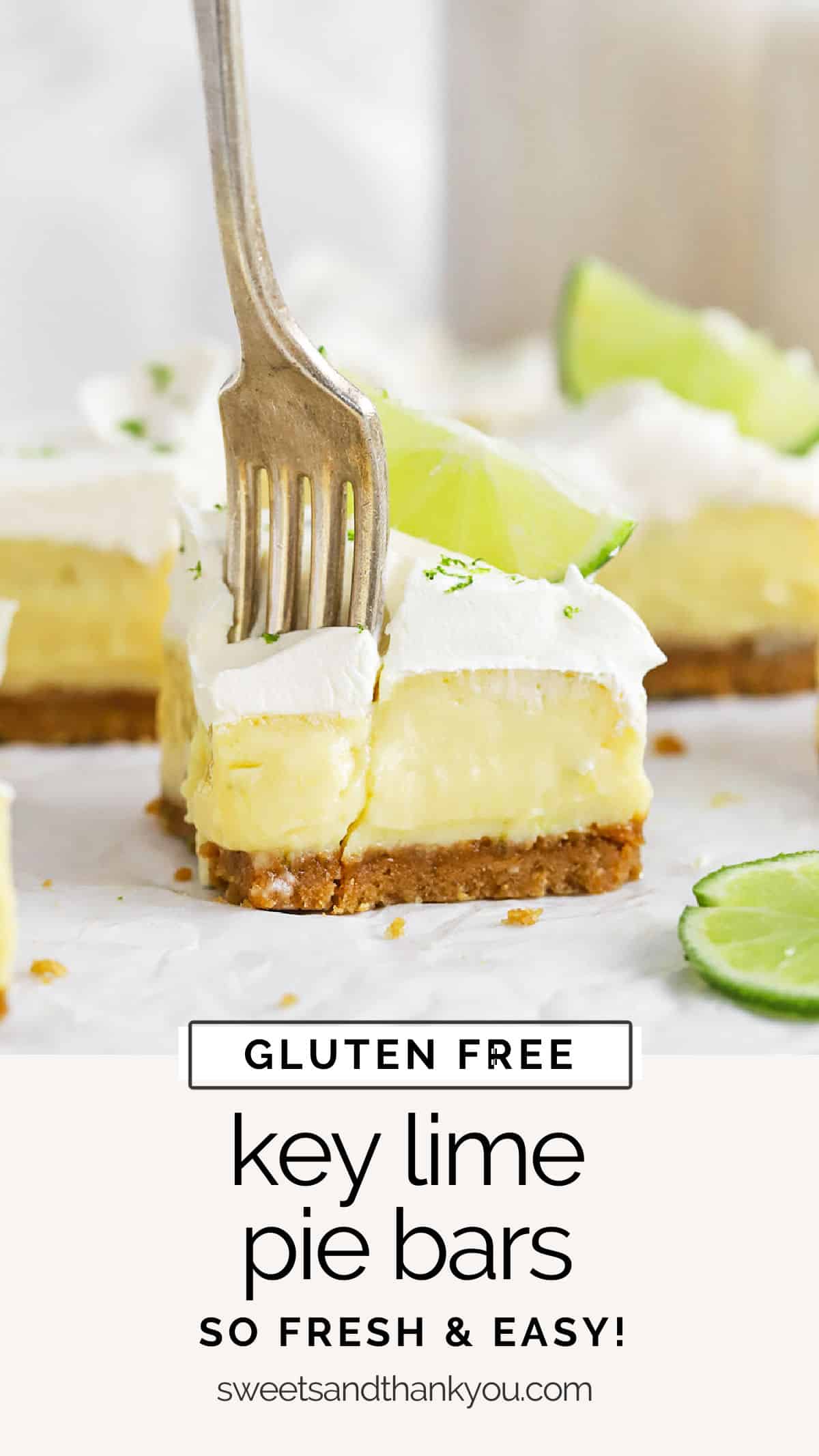 Gluten-Free Key Lime Pie Bar - Everything you love about key lime pie made easier! These key lime pie bars are fresh, bright, and so easy to make! // gluten-free key lime pie // gluten free pie bars // easy key lime pie // key lime pie filling // gluten free graham cracker crust // gluten-free key lime pie filling // easy gluten-free dessert // summer recipes // gluten free pie //