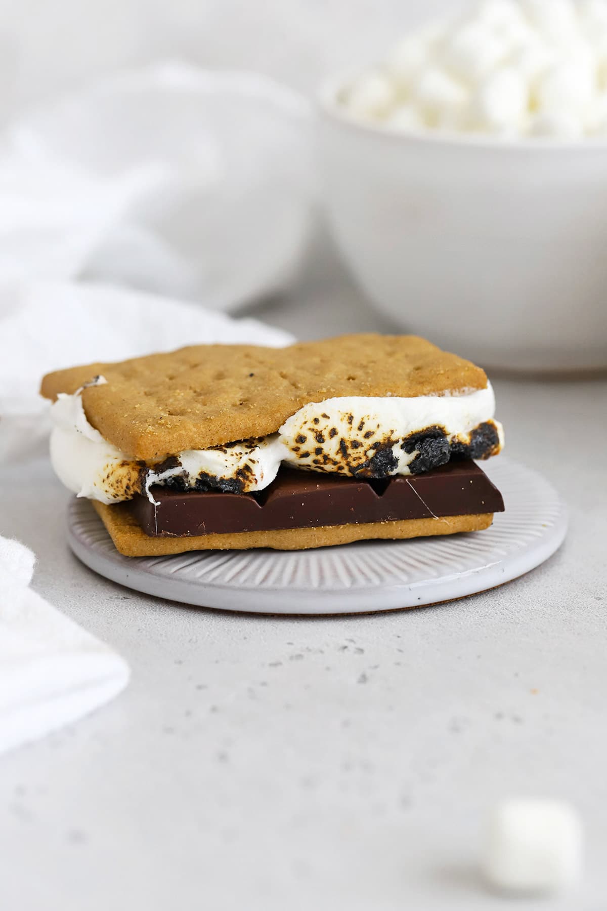 Front view of gluten-free s'mores