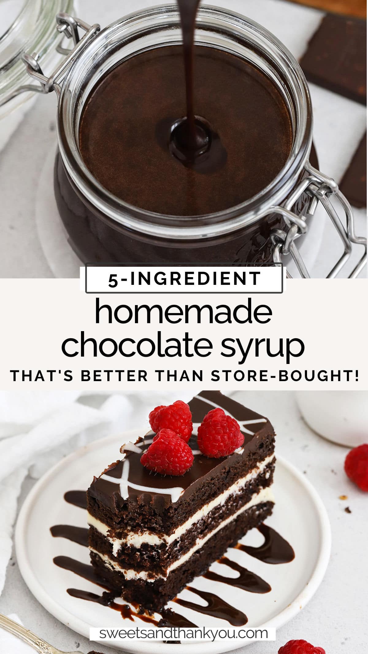 Homemade Chocolate Syrup recipe - This easy chocolate sauce is perfect for ice cream, chocolate milk, and so much more. It's like homemade Hershey's syrup! // Hersheys syrup copycat // homemade chocolate sauce / chocolate sauce fruit dip / 5 ingredient chocolate sauce / chocolate sauce for ice cream / cake plating chocolate sauce / chocolate syrup for ice cream / chocolate syrup fruit dip / hershey's syrup copycat / homemade hershey's chocolate syrup / chocolate syrup for chocolate milk 