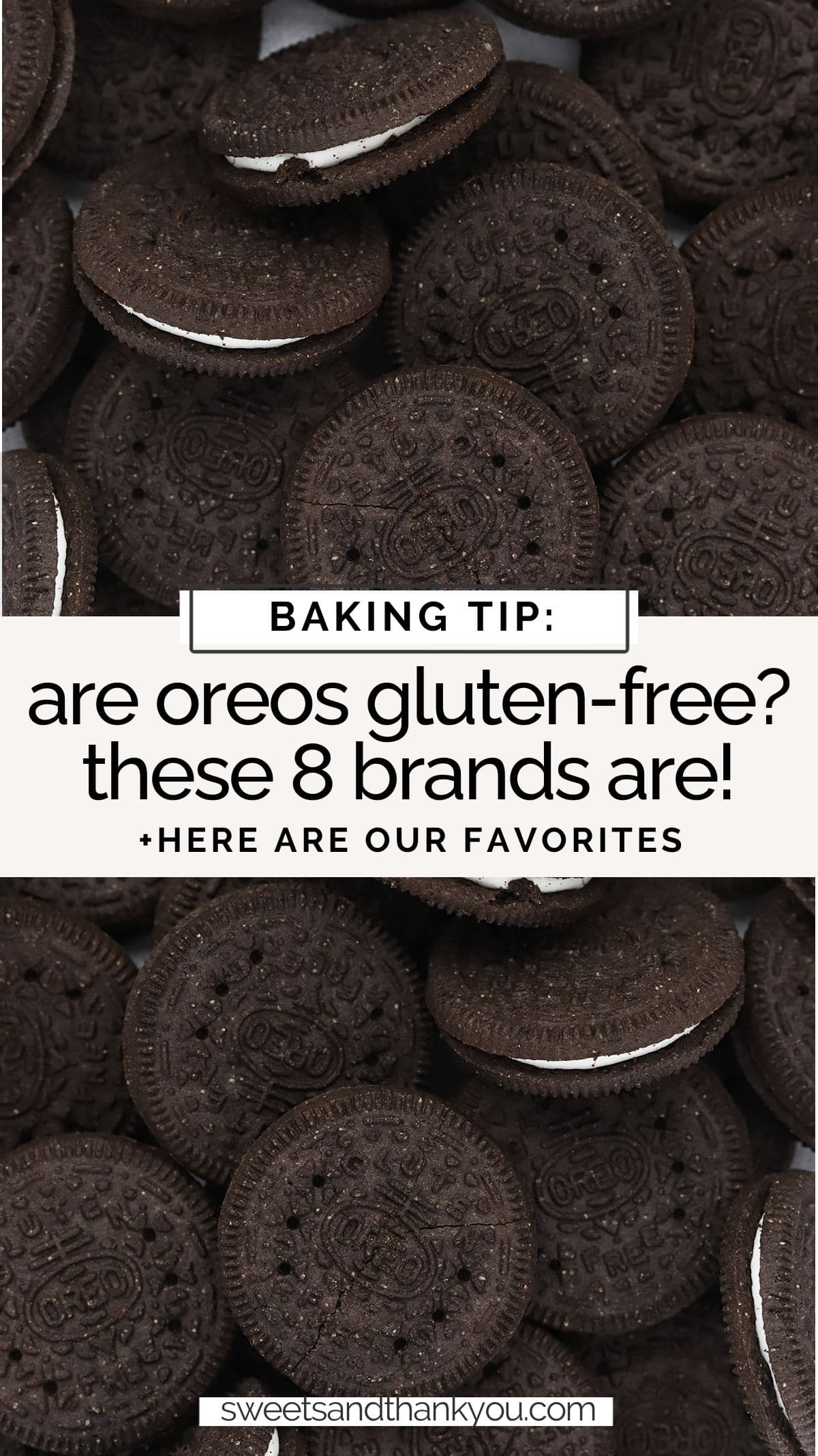 Here are 8 brands of gluten-free chocolate sandwich cookies next time you get the craving or need gluten-free Oreos for a recipe! // gluten free oreos // the best gluten-free oreos // gluten free oreo taste test // gluten-free cookies // gluten-free sandwich cookies // are oreos gluten-free // are there gluten-free oreos // gluten-free oreo substitutes //