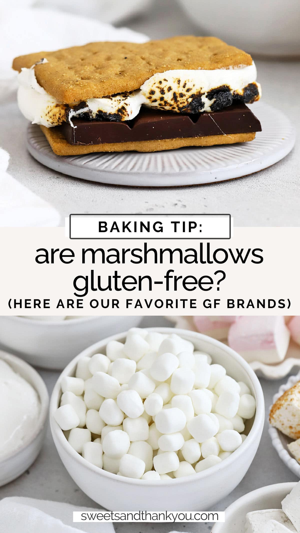 Are Marshmallows Gluten-Free? - Many marshmallows ARE gluten-free! We'll tell you what to look for & which brands of marshmallows are gluten-free. / gluten-free brands of marshmallows // which marshmallows are gluten-free / gluten free marshmallow brands / gluten free marshmallows / gluten free marshmallow brand / is marshmallow fluff gluten free / gluten free marshmallow fluff / gluten-free marshmallow creme / is marshmallow creme gluten-free / is fluff gluten-free /