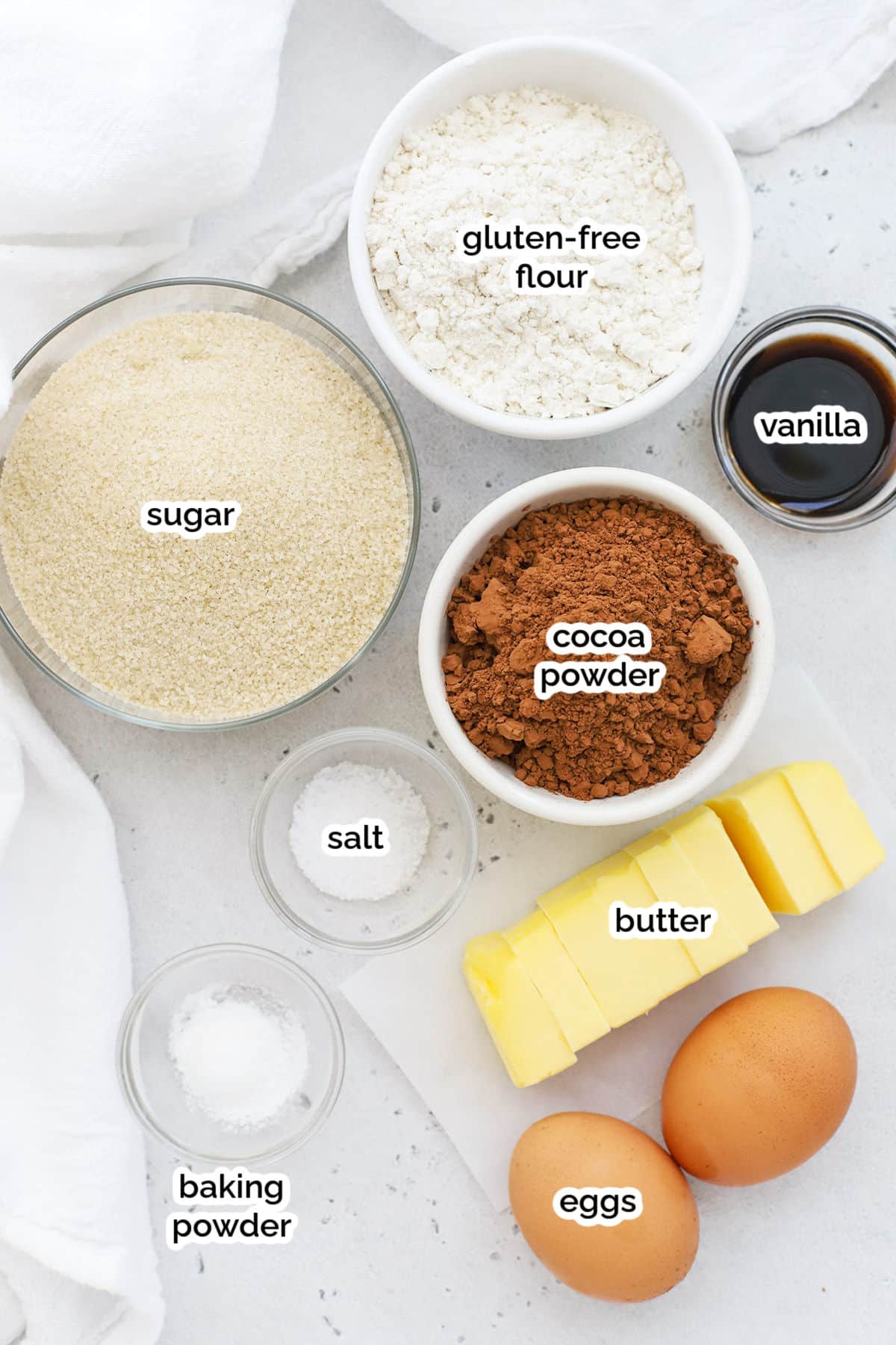 ingredients for gluten-free brownie ice cream sandwiches