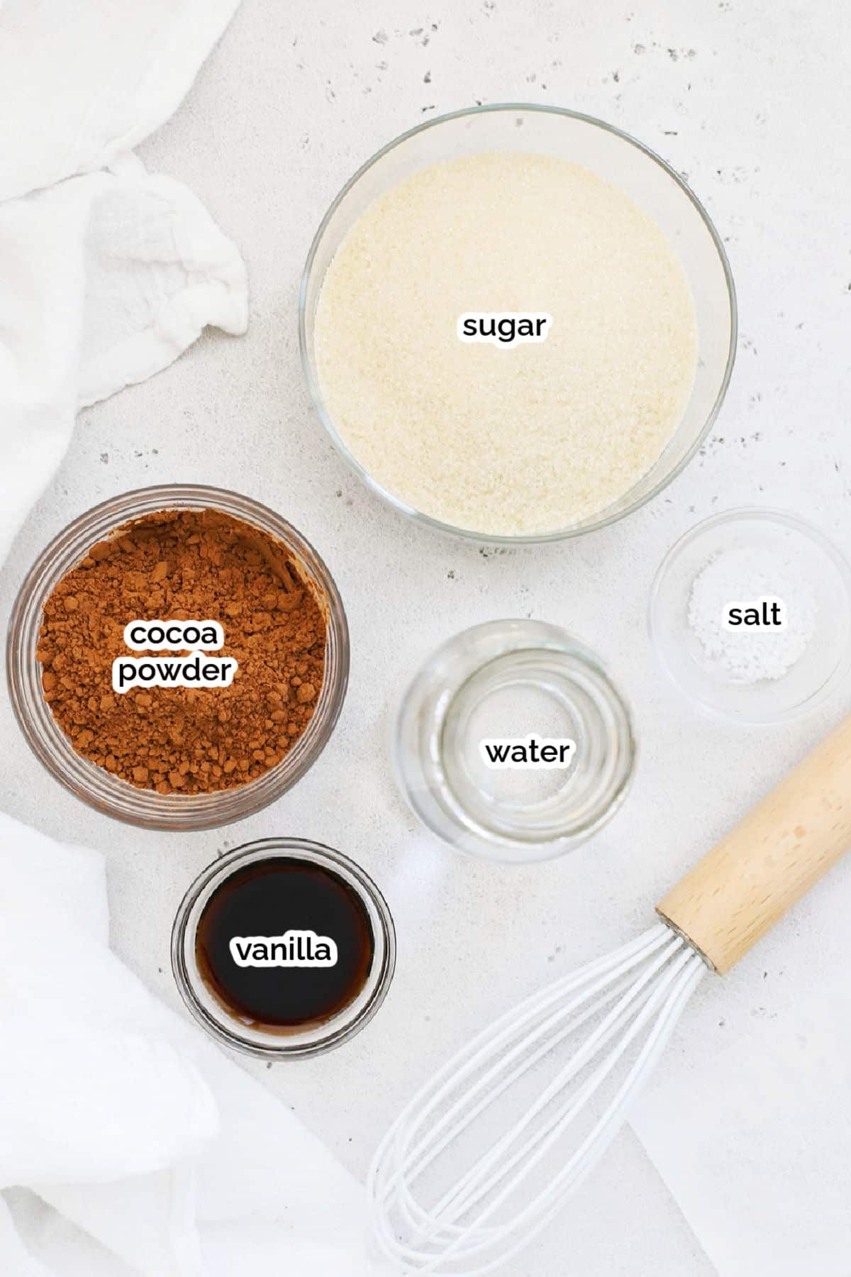 ingredients for homemade chocolate syrup