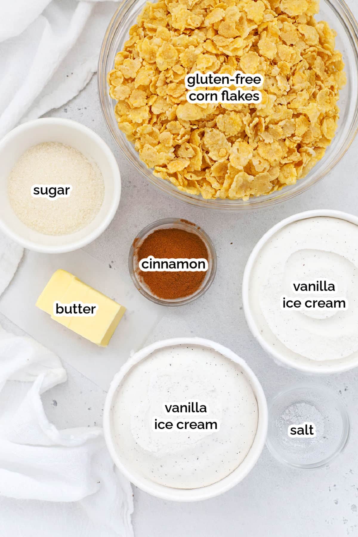 ingredients for gluten-free fried ice cream