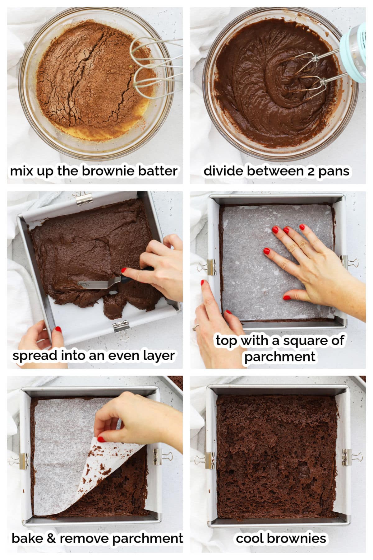 making the brownie layer for gluten-free ice cream sandwiches step by step