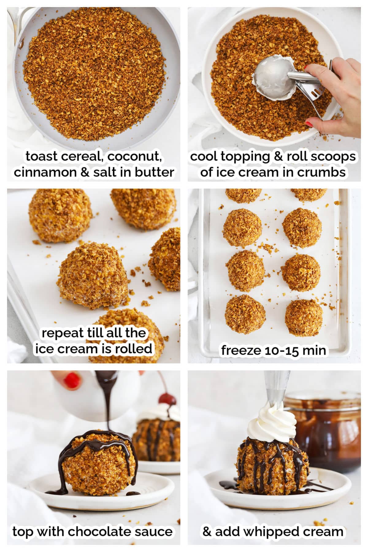 making gluten-free fried ice cream step by step