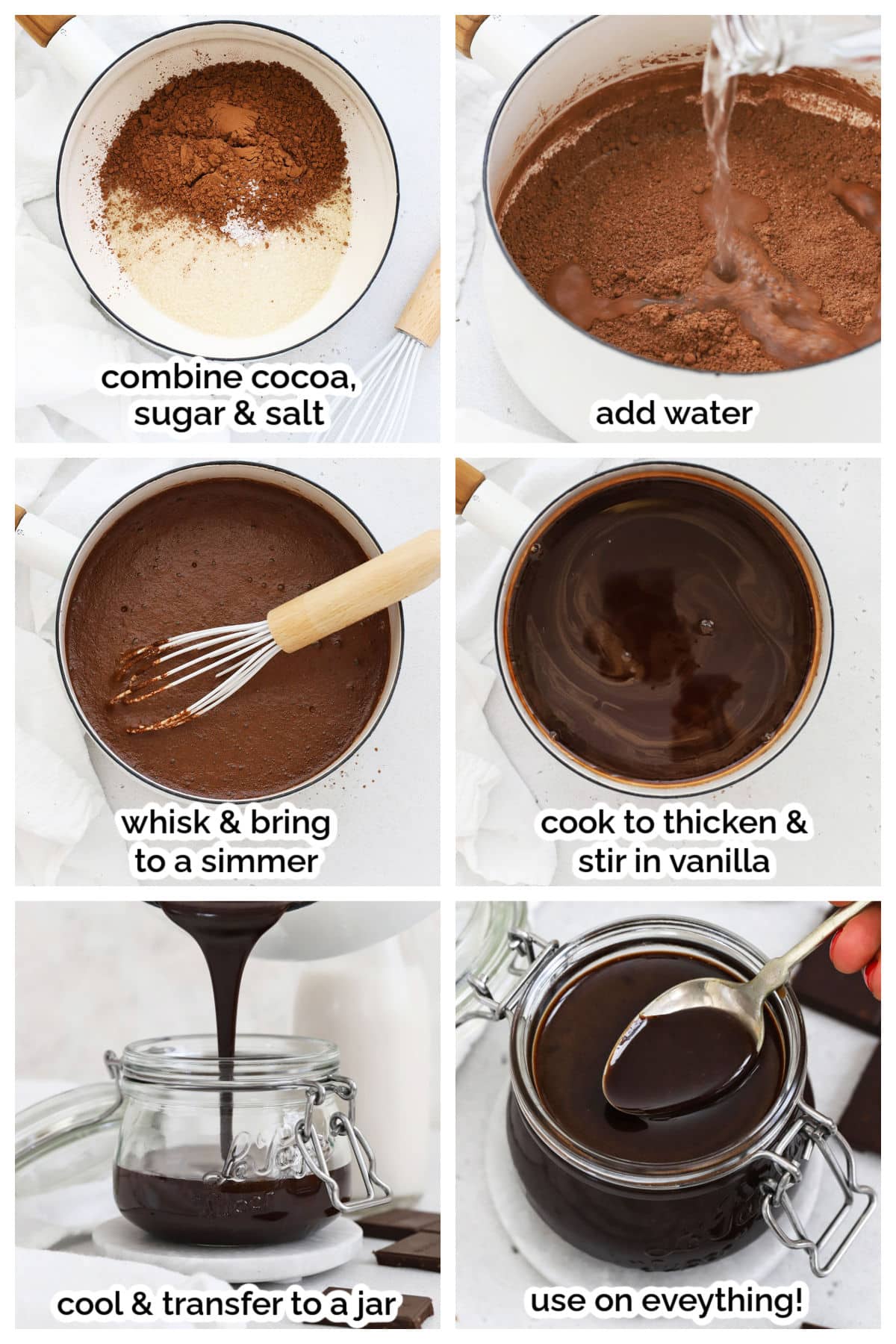 making homemade chocolate syrup step by step