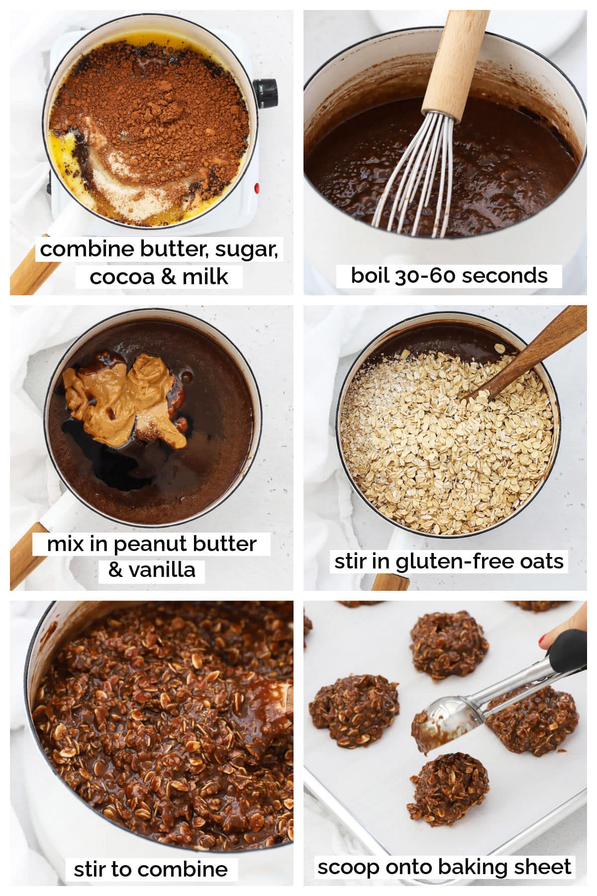 making gluten-free no-bake cookies step by step