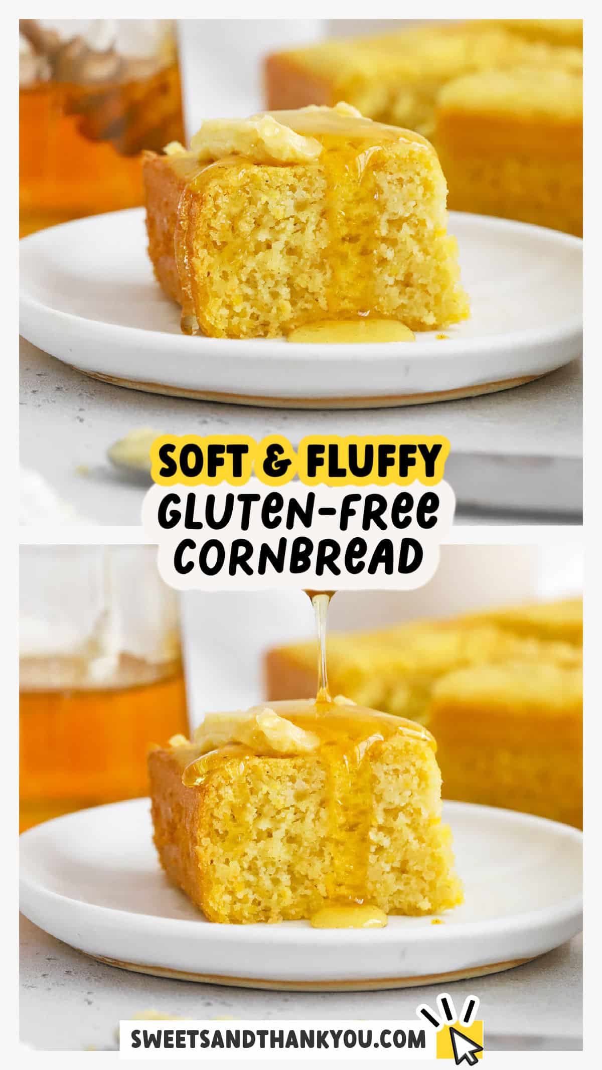 This is the BEST gluten-free cornbread recipe we've ever tried. Fluffy, moist, perfectly sweet & easy to make! Now, you can make moist gluten-free cornbread without a mix! This easy gluten-free cornbread recipe mixes up in minutes, has a light, moist, fluffy texture (THE BEST TEXTURE!), and gently sweet flavor. It's the perfect side dish for chili, soup, bbq, salads, and more! 