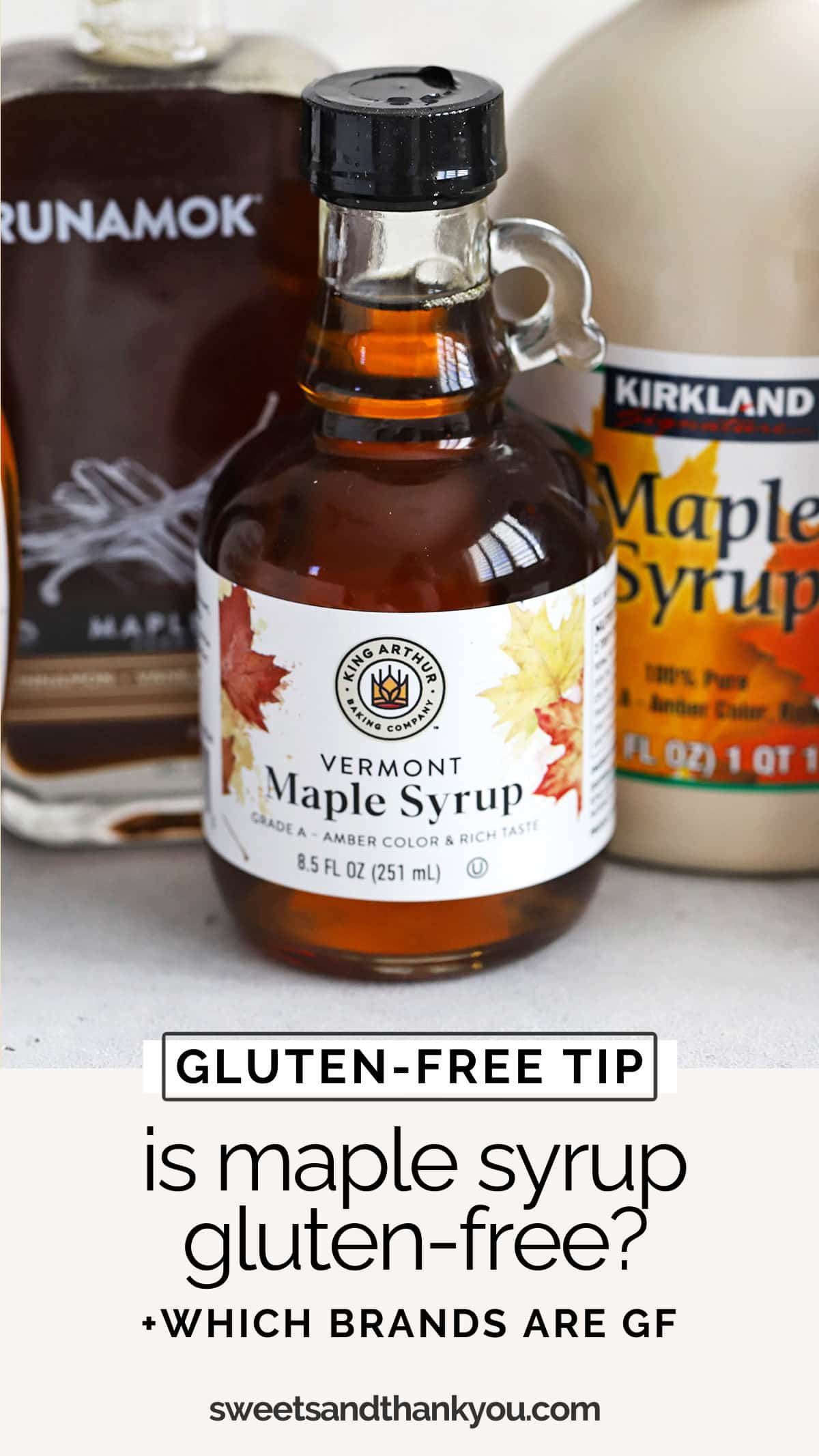 Is Maple Syrup Gluten-Free? We'll walk you through everything you need to know about gluten-free syrup, gluten-free pancake syrup and more! // is pancake syrup gluten free / is pearl milling syrup gluten free / is log cabin syrup gluten free / is mrs. butterworth syrup gluten free / is hungry jack syrup gluten free / is pure maple syrup gluten-free / is syrup gluten free