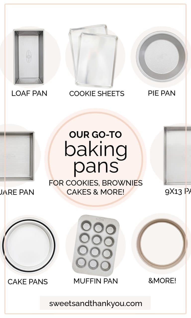 Collage of baking pans on a white background