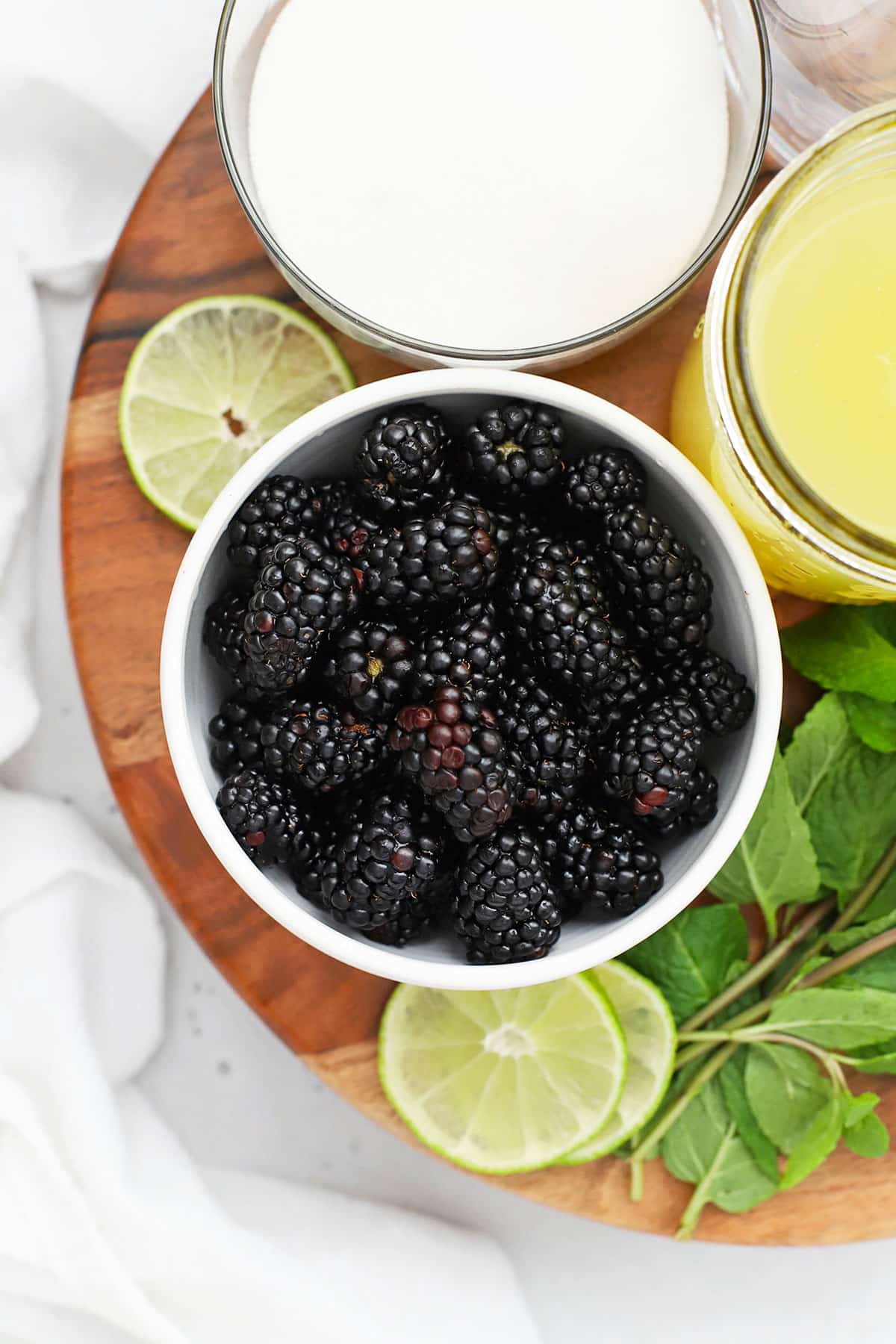 Ingredients for blackberry limeade
