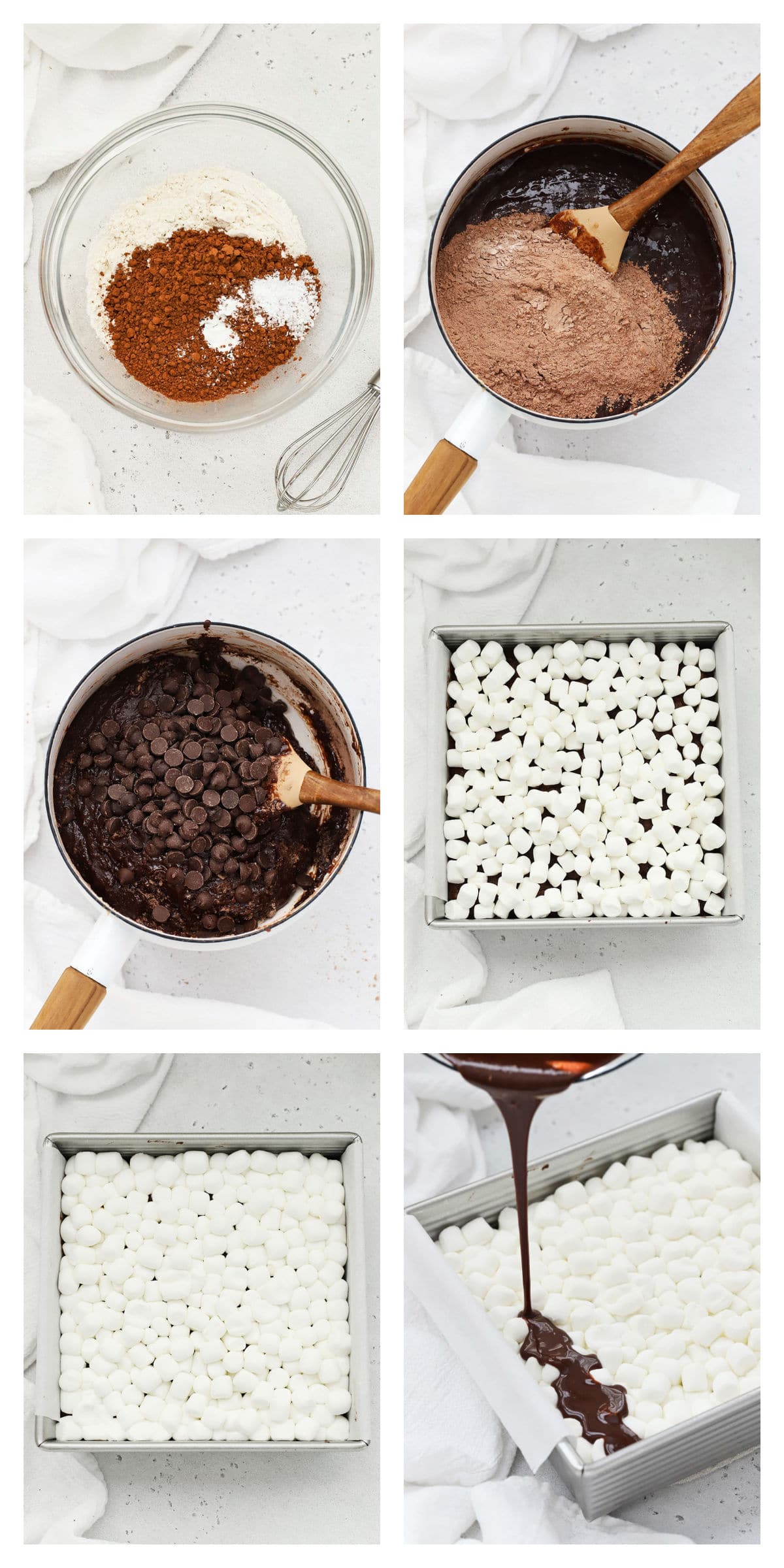 making gluten-free marshmallow brownies step by step
