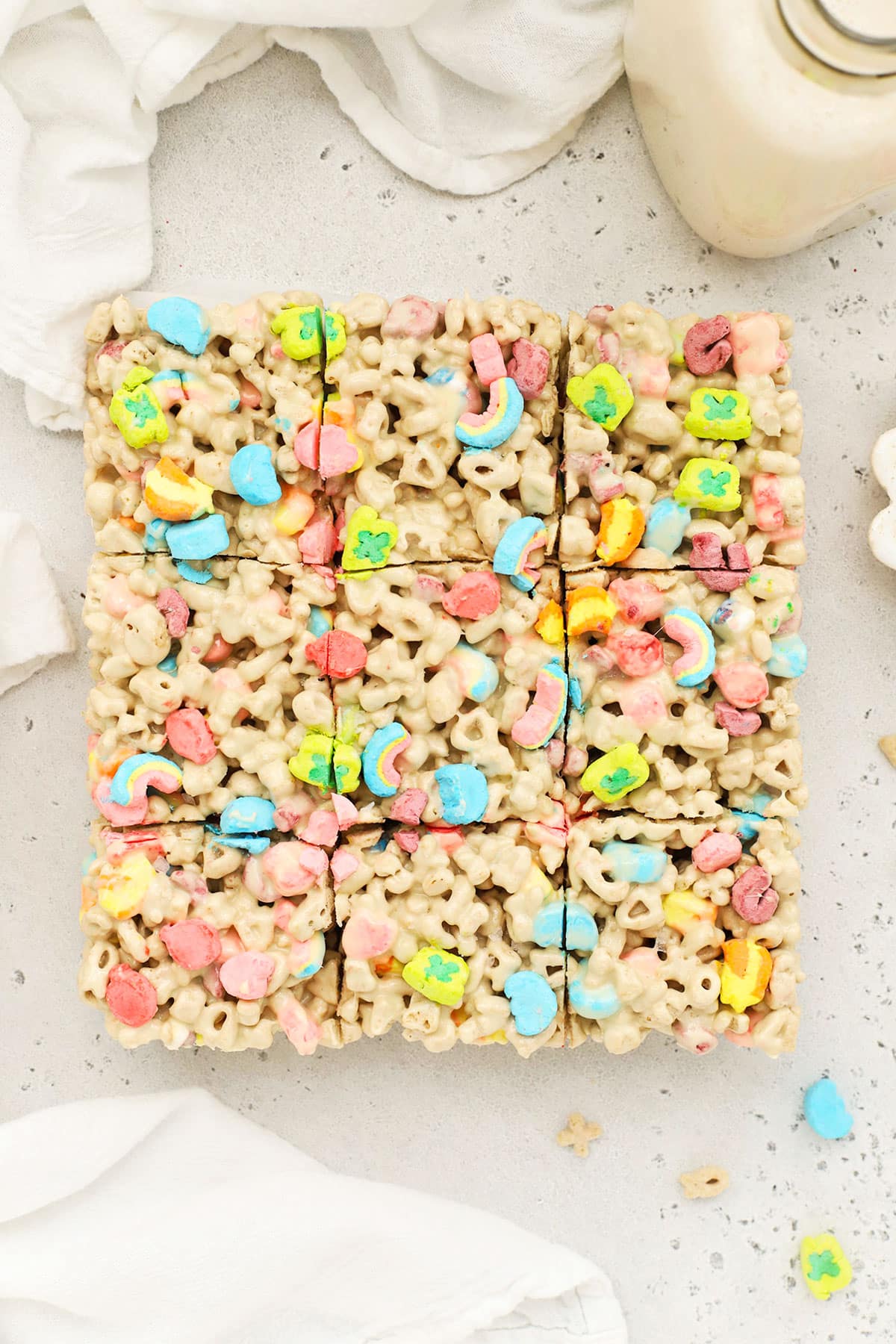 Lucky charms treats cut into squares