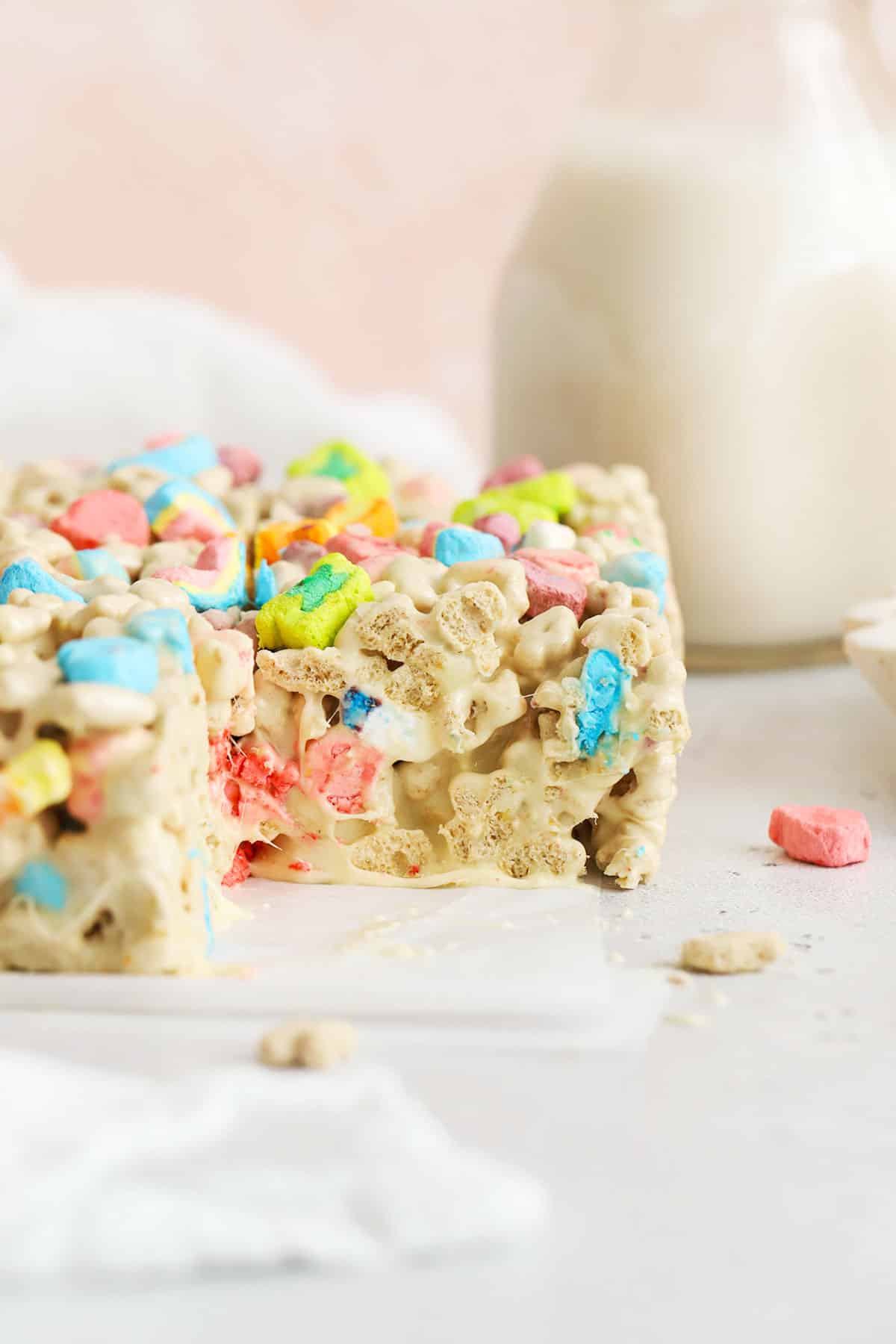 Lucky charms treats cut into squares