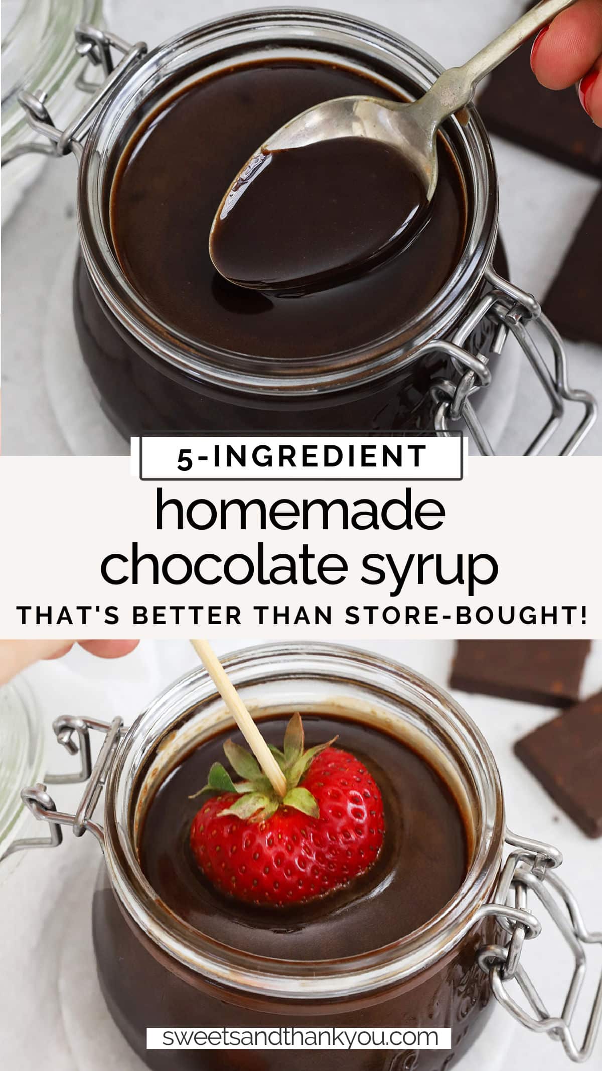 Homemade Chocolate Syrup recipe - This easy chocolate sauce is perfect for ice cream, chocolate milk, and so much more. It's like homemade Hershey's syrup! // Hersheys syrup copycat // homemade chocolate sauce / chocolate sauce fruit dip / 5 ingredient chocolate sauce / chocolate sauce for ice cream / cake plating chocolate sauce / chocolate syrup for ice cream / chocolate syrup fruit dip / hershey's syrup copycat / homemade hershey's chocolate syrup / chocolate syrup for chocolate milk