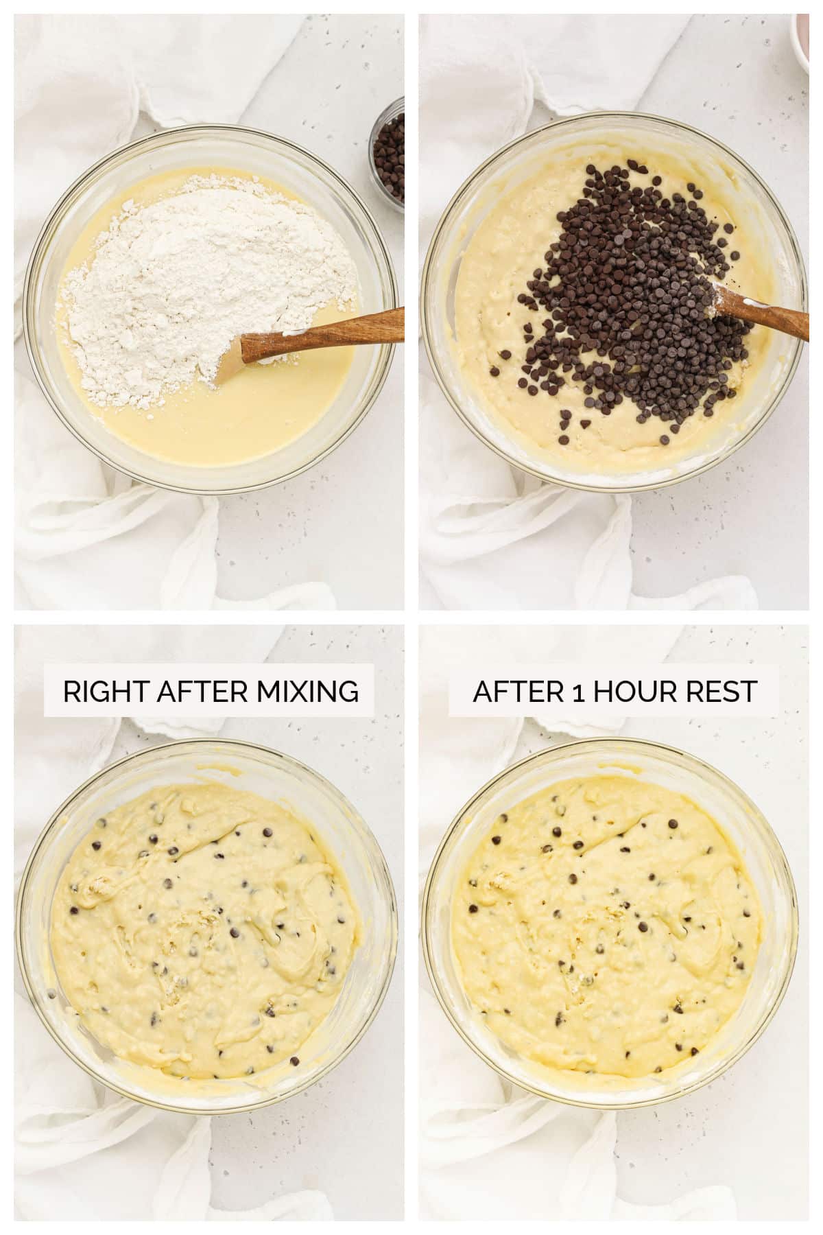 making chocolate chip muffins step by step
