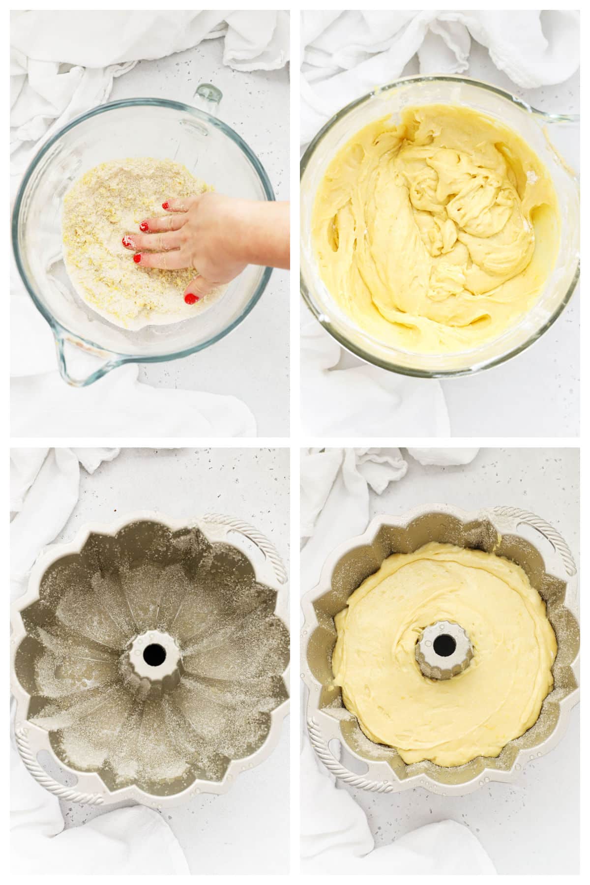 Making gluten-free lemon bundt cake step by step