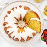 gluten free lemon bund cake with vanilla glaze