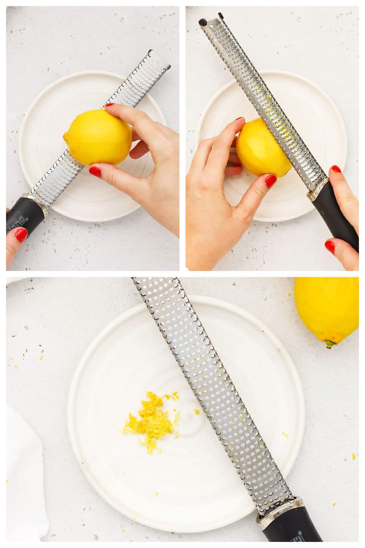 zest a lemon with a microplane zester