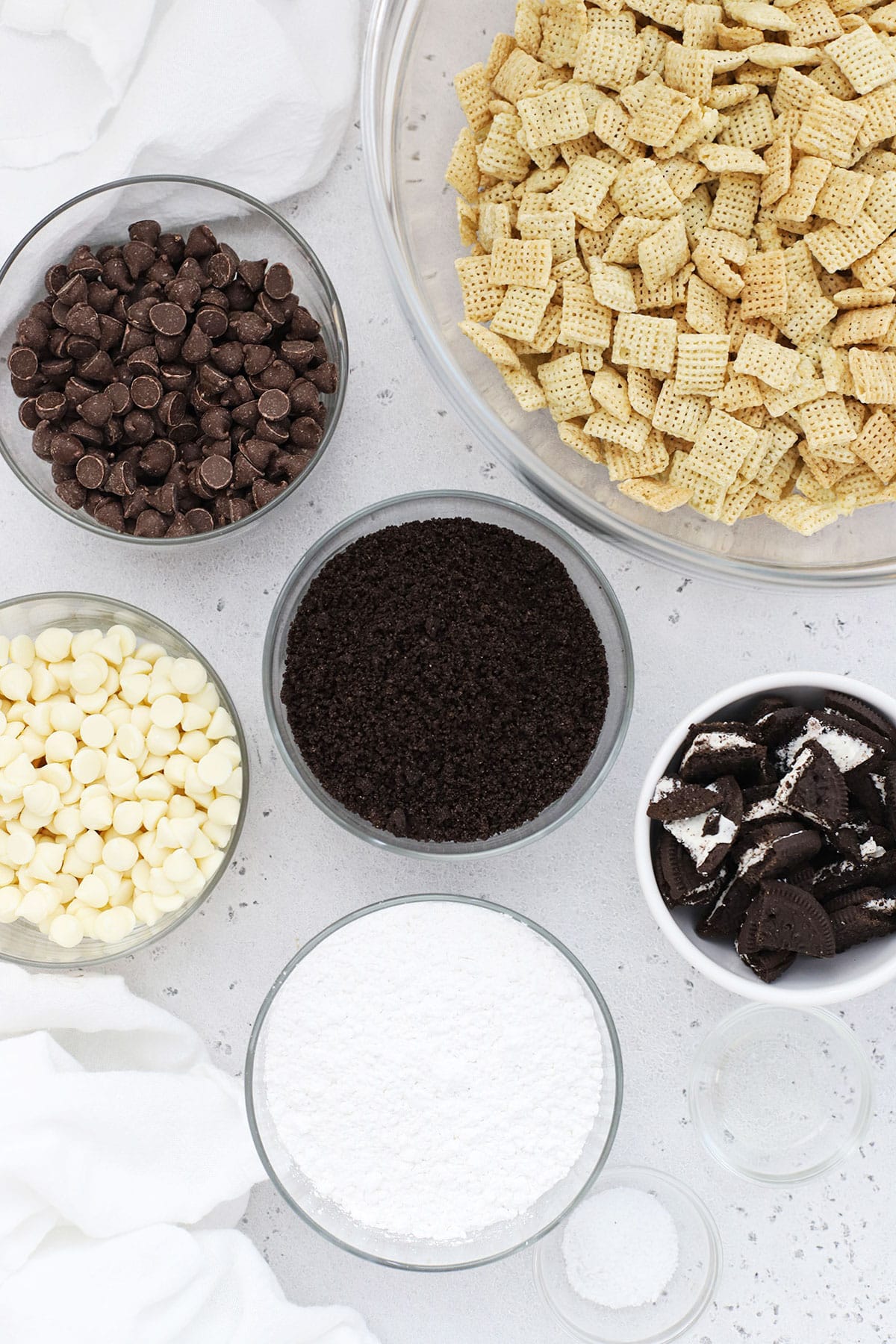 ingredients for cookies and cream muddy buddies