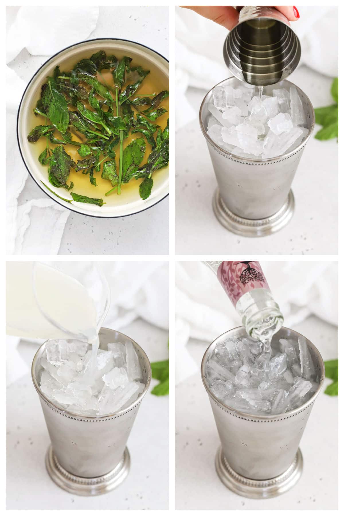 making non-alcoholic mint julep step by step