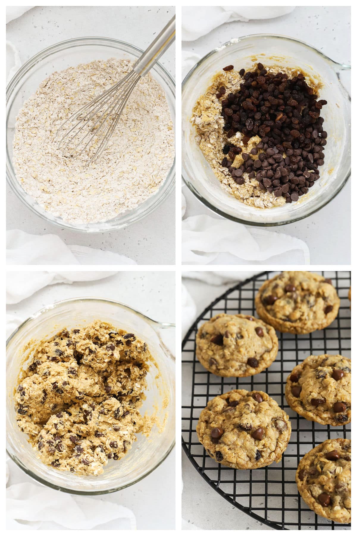 making gluten-free oatmeal raisin cookies step by step