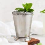 non-alcoholic mint juleps in metal julep cups