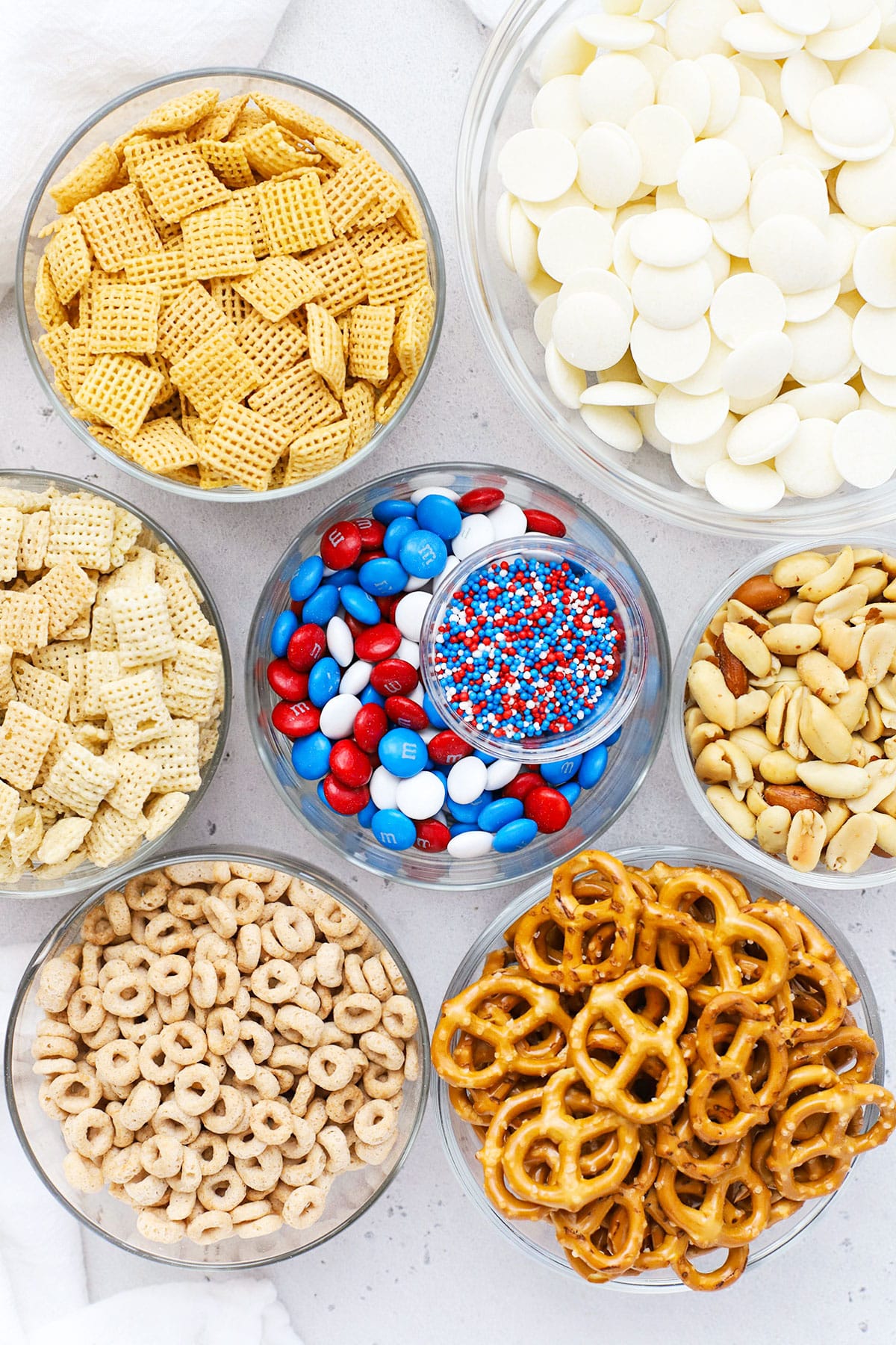 ingredients for 4th of July snack mix