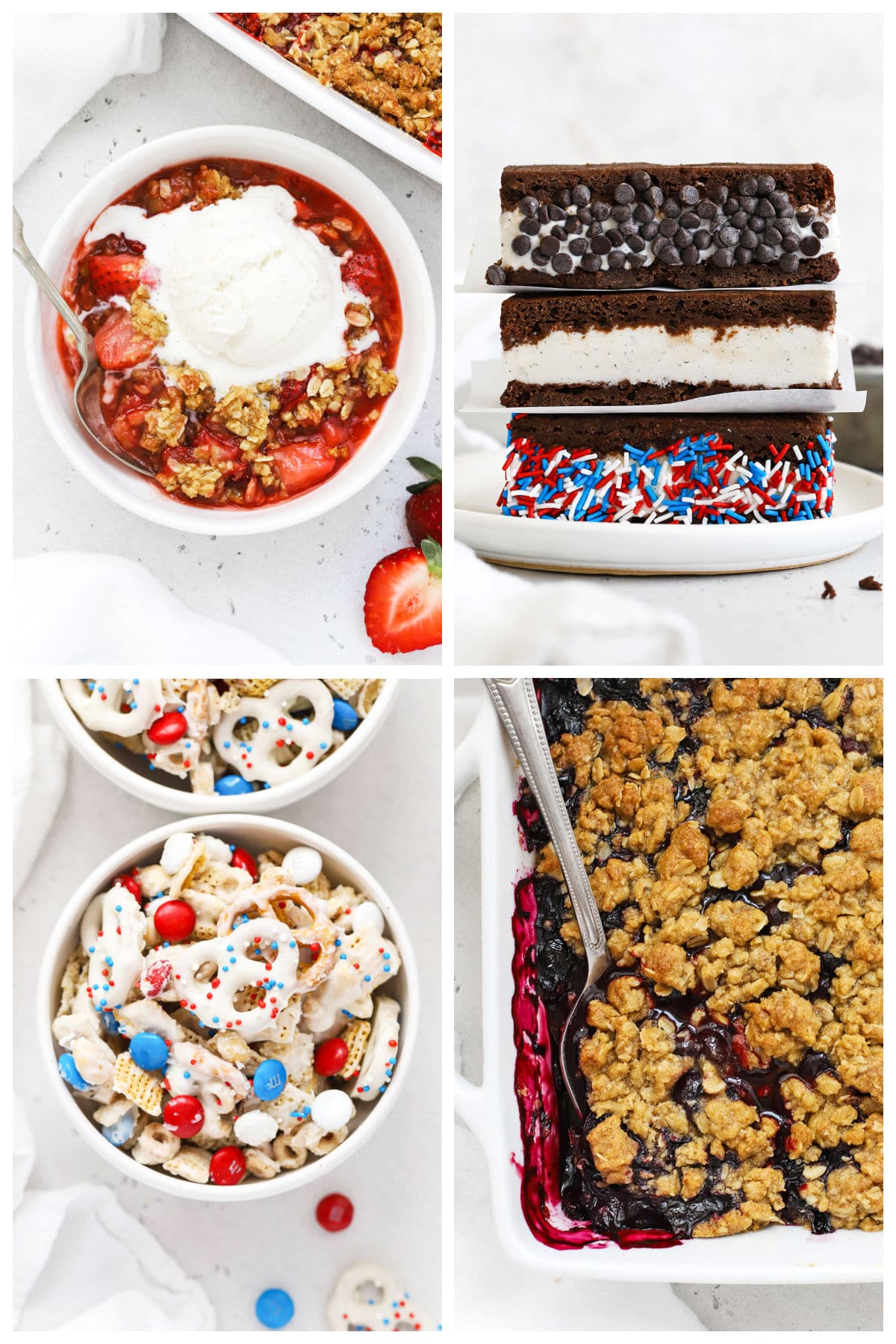 collage of gluten-free 4th of july dessert ideas