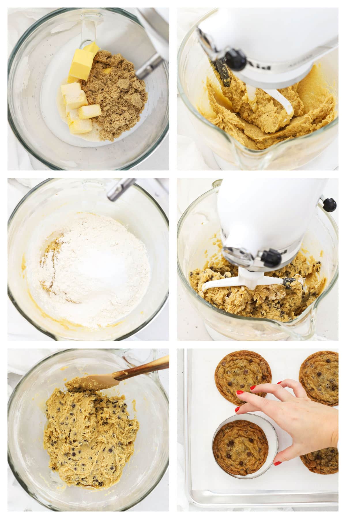 making crispy gluten-free chocolate chip cookies step by step